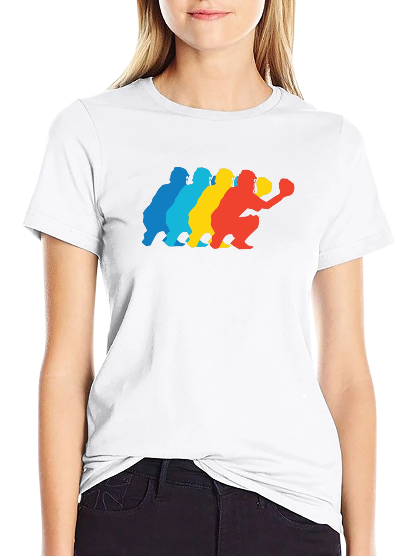 Baseball Catcher Silhouette Graphic Tee