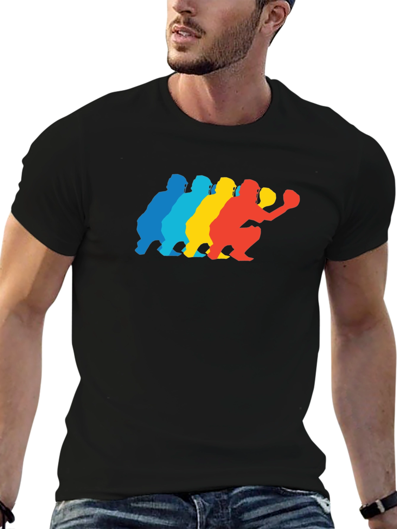 Baseball Catcher Silhouette Graphic Tee