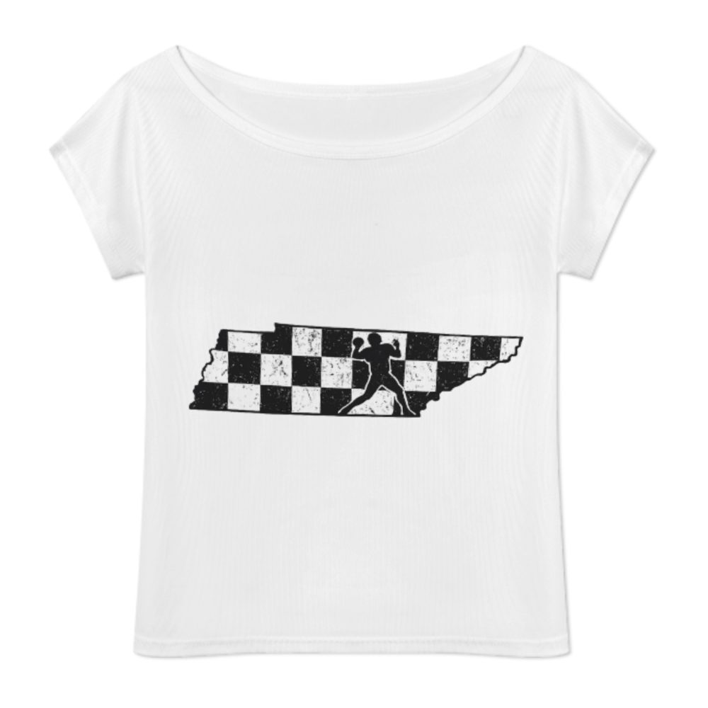 Tennessee Football Checkerboard Tee – Vintage Southern Sports Graphic Shirt(z409)