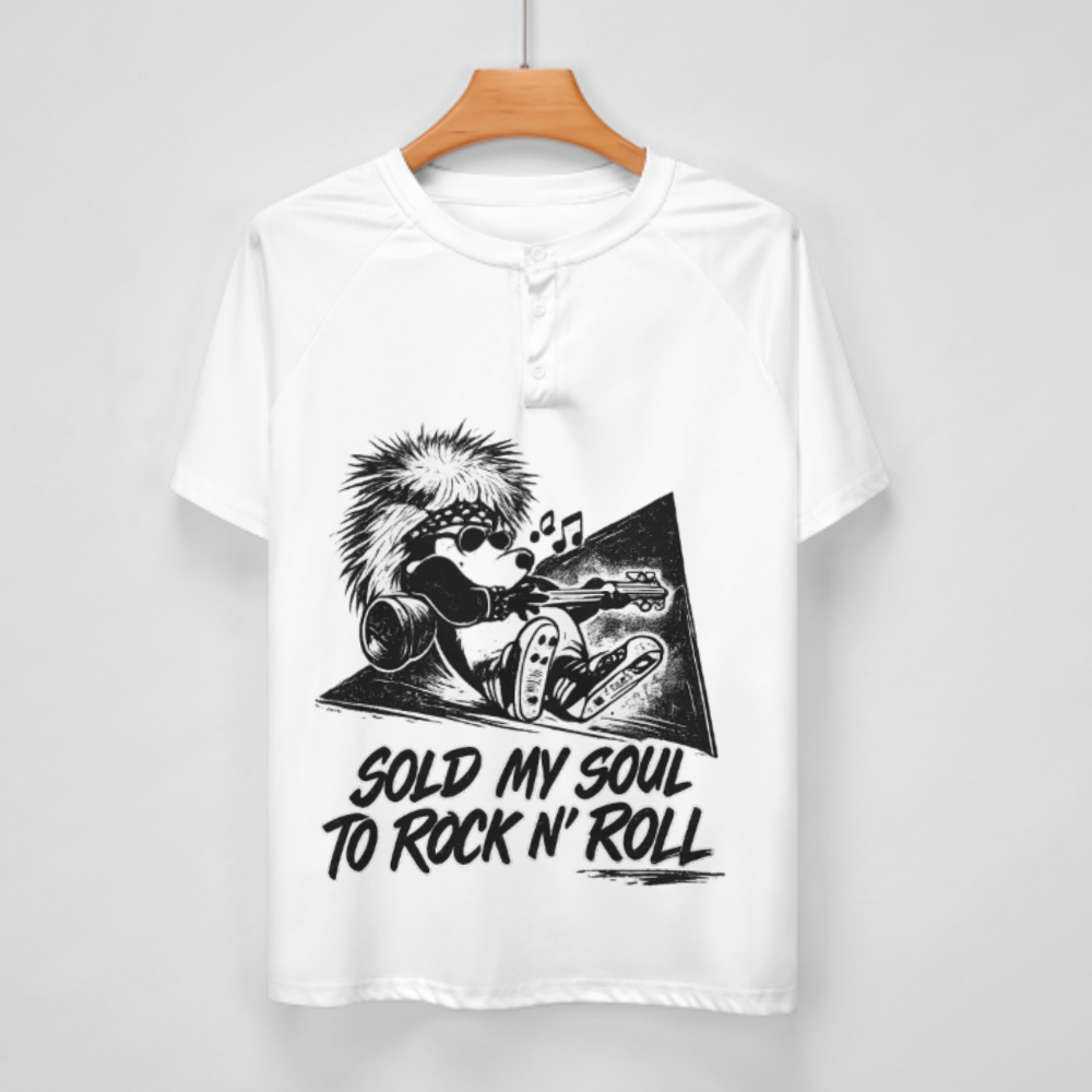 Sold My Soul To Rock N Roll Vintage Graphic T-Shirt – Retro Music Lover Punk Rock Band Tee(z368)
