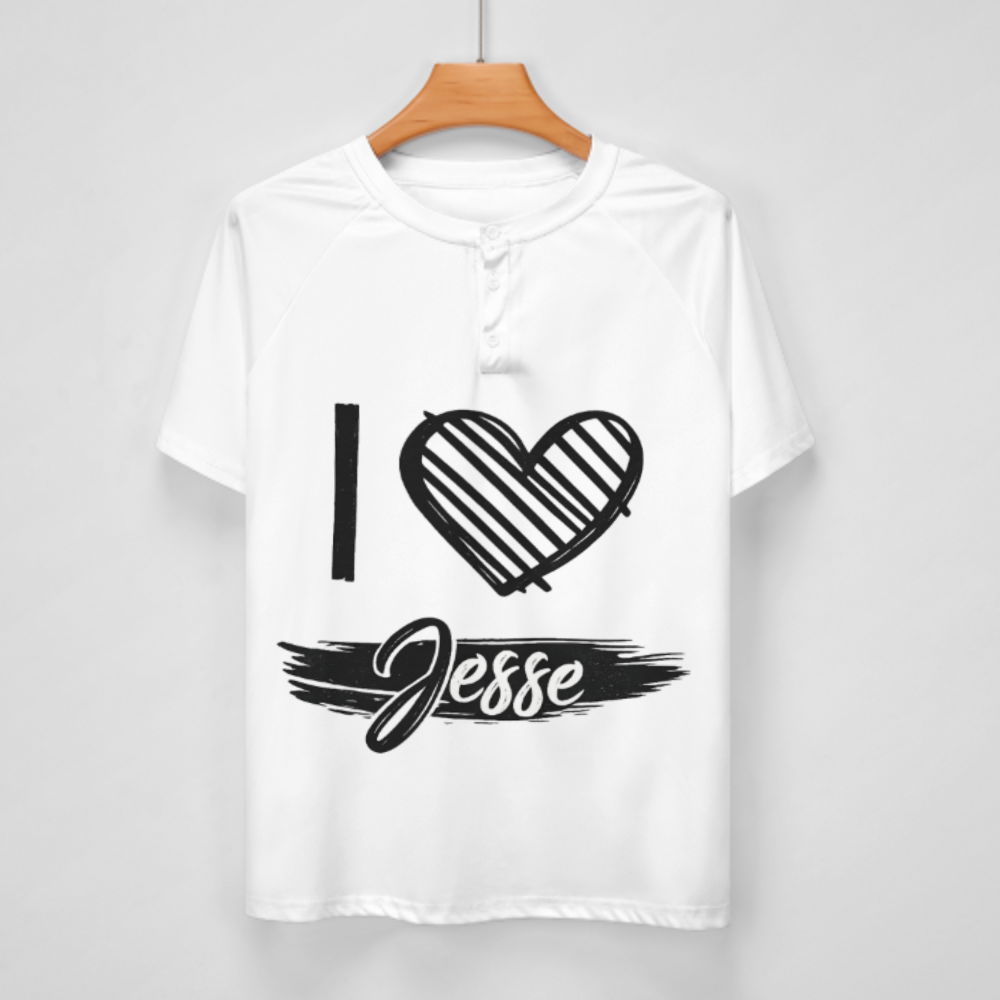 I Love Jesse Custom Name Graphic T-Shirt – Romantic Heart Couple Tee for Everyday Style(z367)