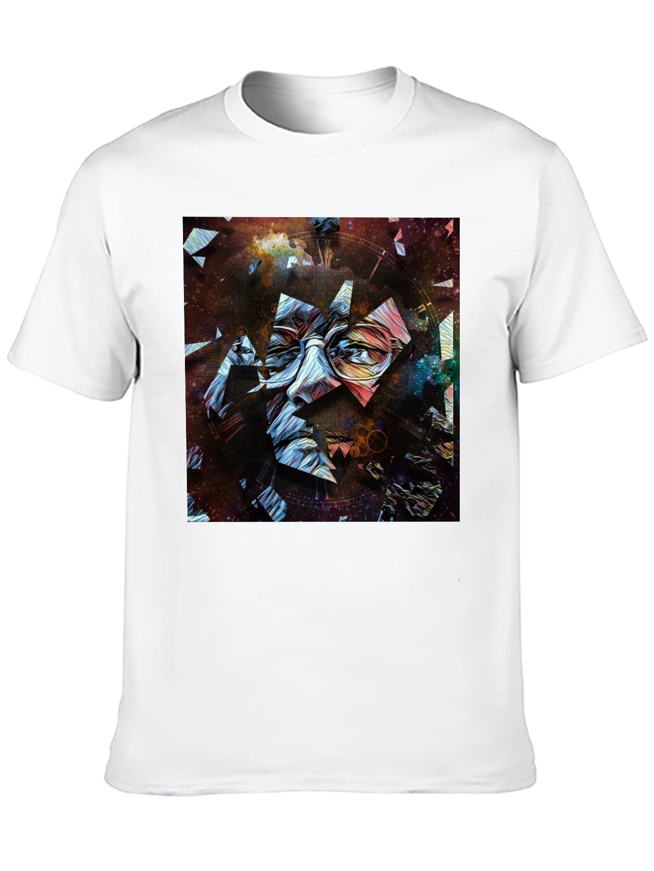 Abstract Face Print Mens Black T-Shirt