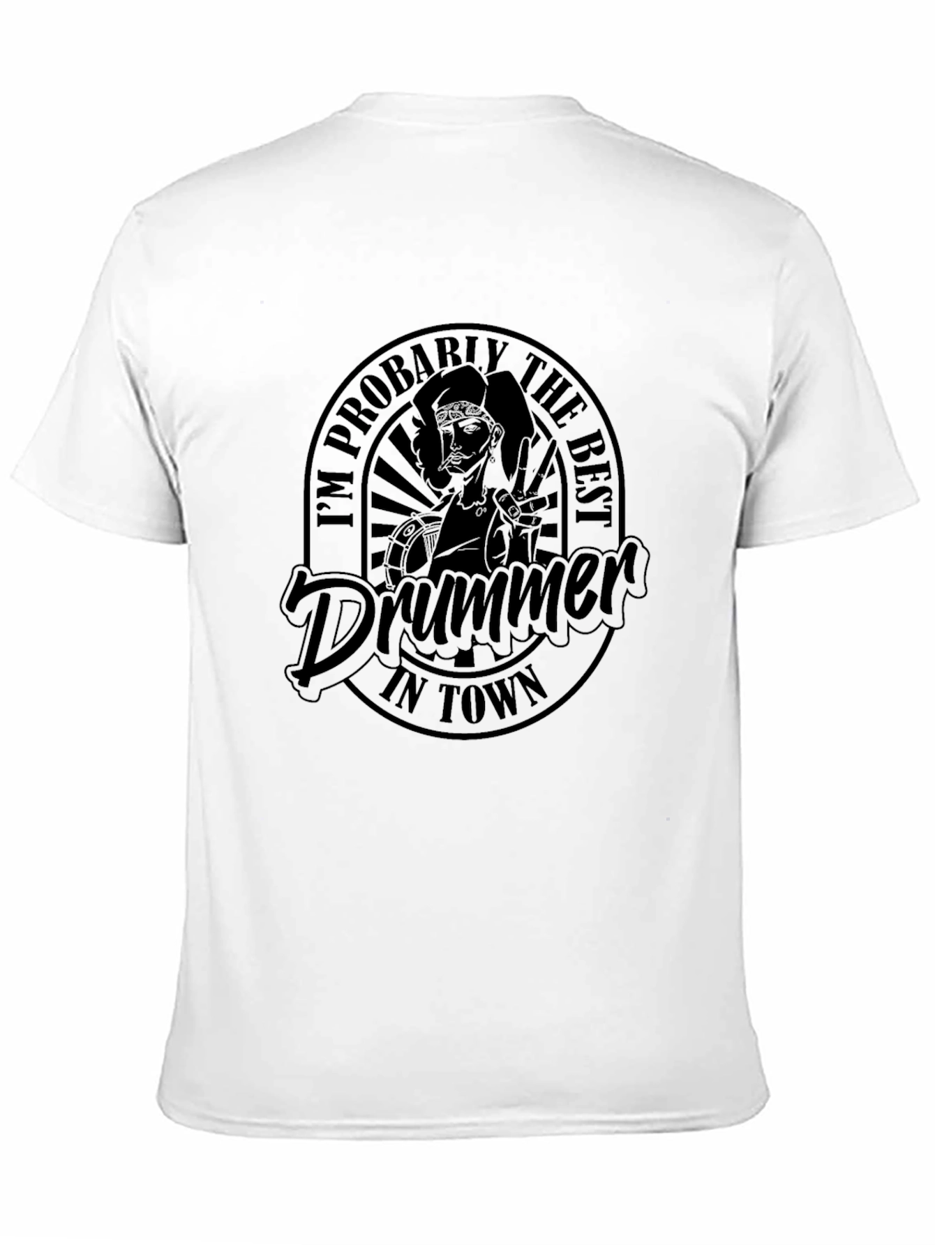 Best Drummer in Town Black T-Shirt