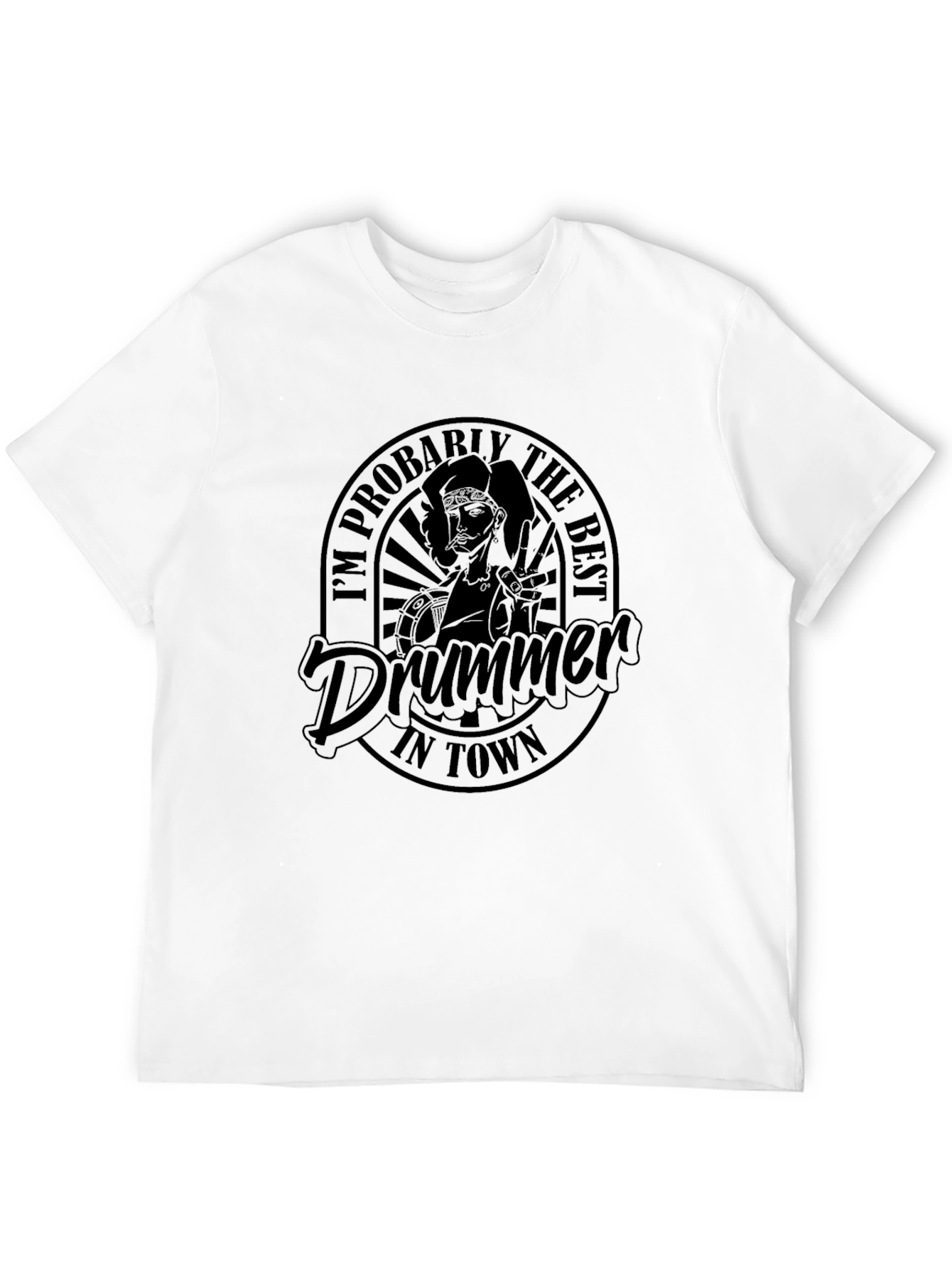 Best Drummer in Town Black T-Shirt