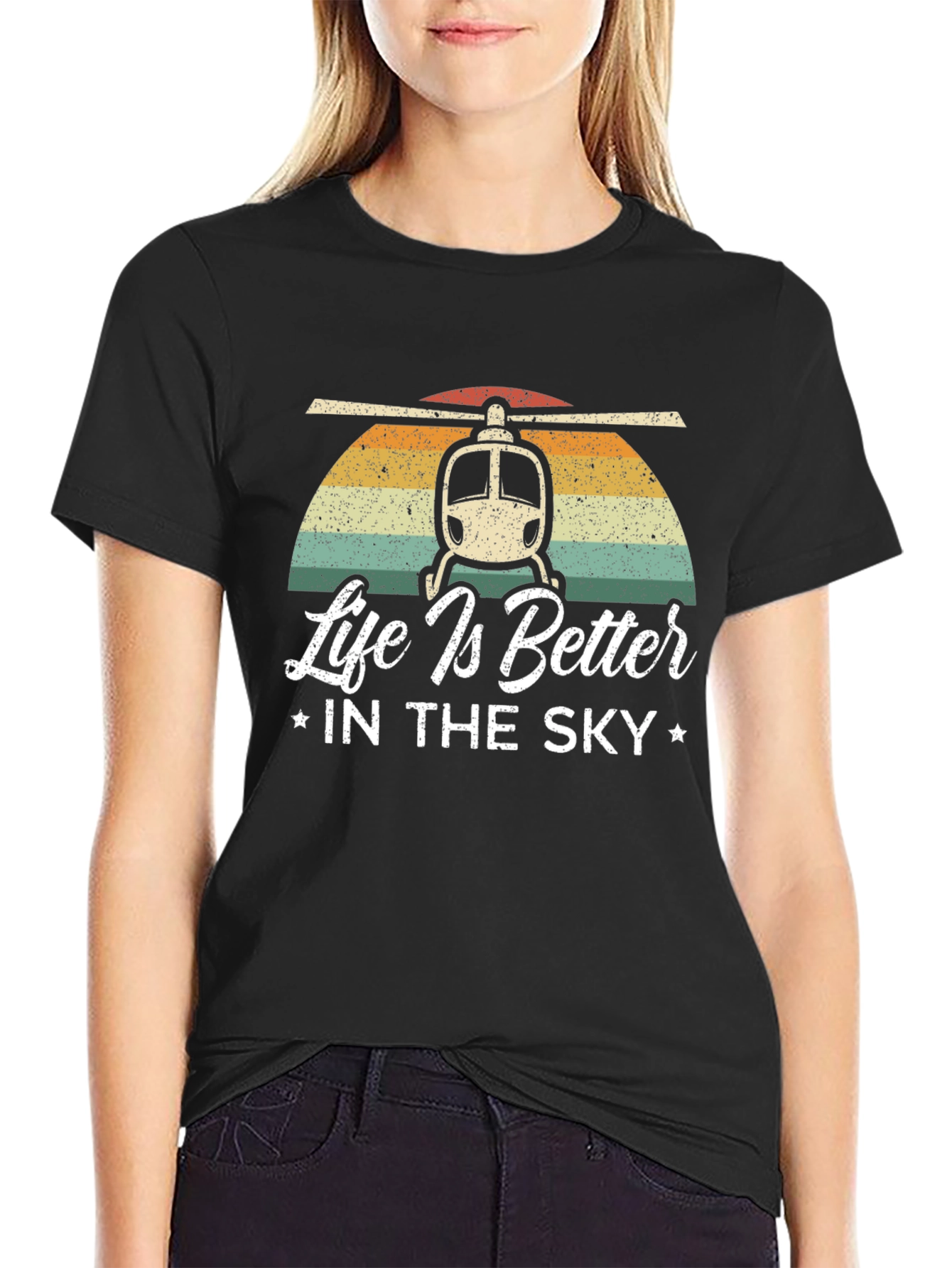 Life is Better in the Sky Helicopter T-Shirt