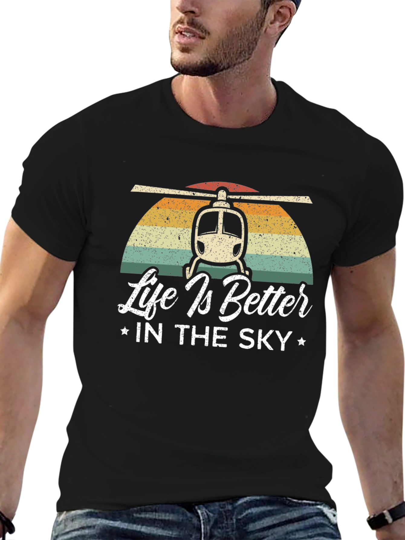 Life is Better in the Sky Helicopter T-Shirt
