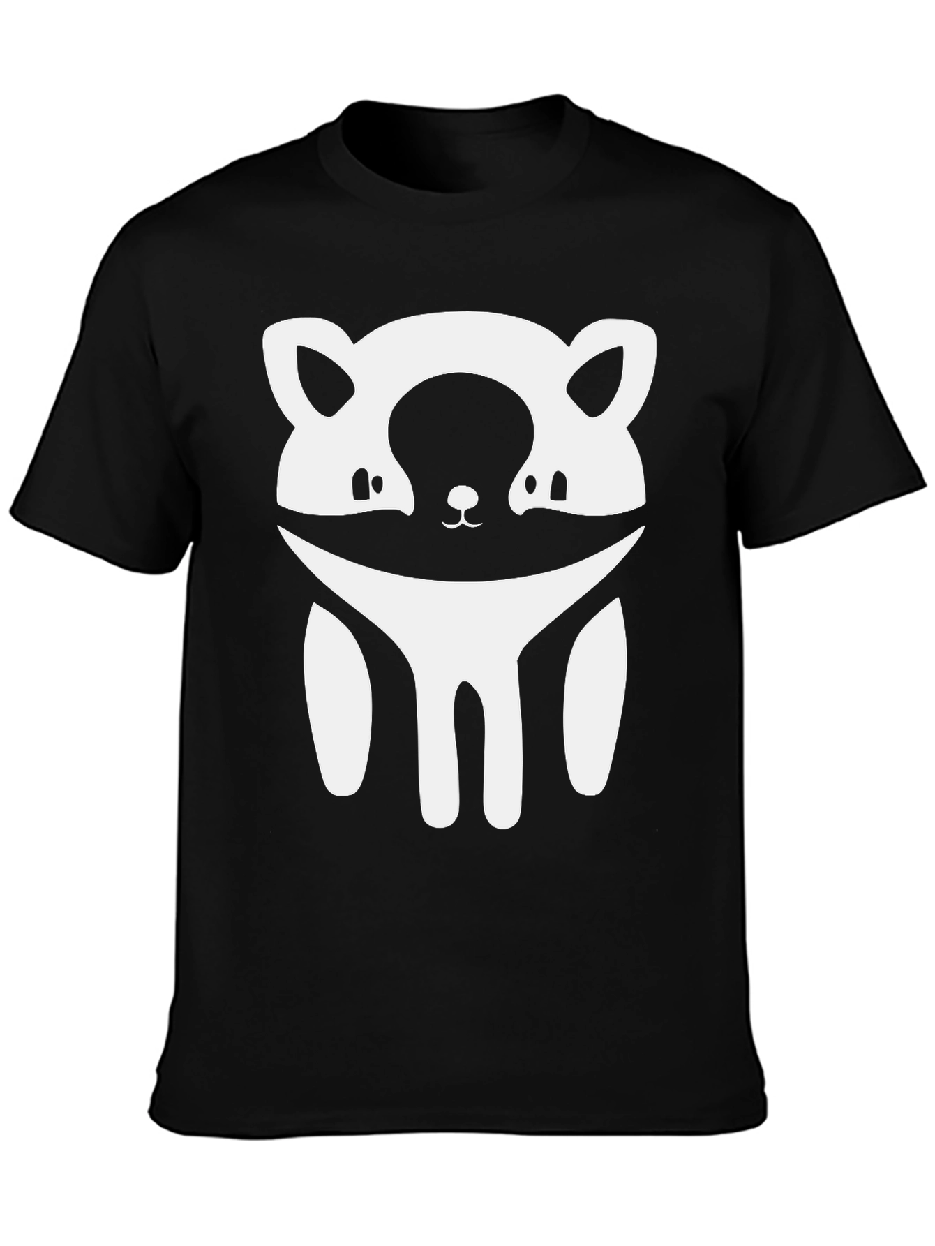 Cute Raccoon Graphic Tee - Soft Black Cotton