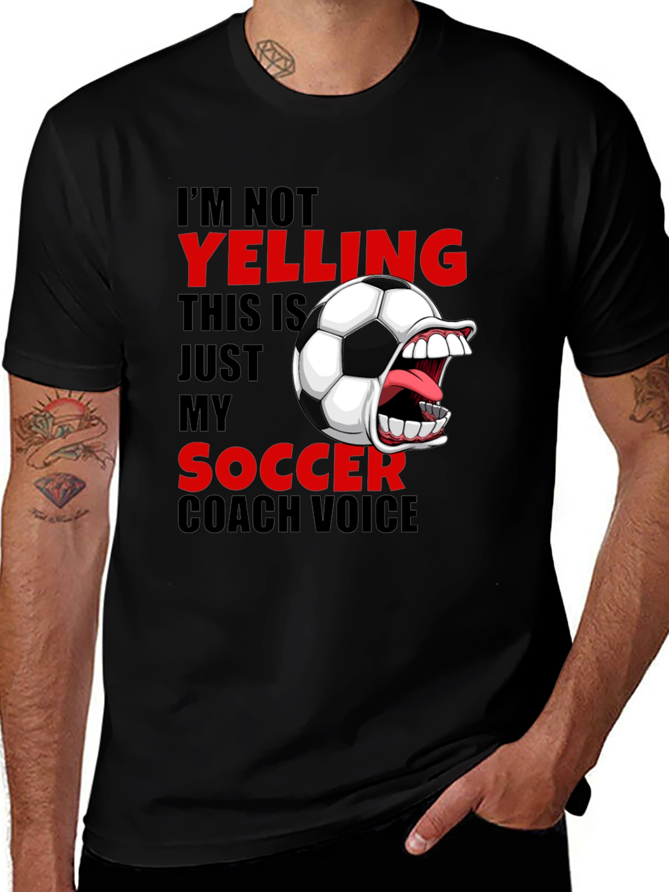 Funny Soccer Coach T-Shirt - Im Not Yelling