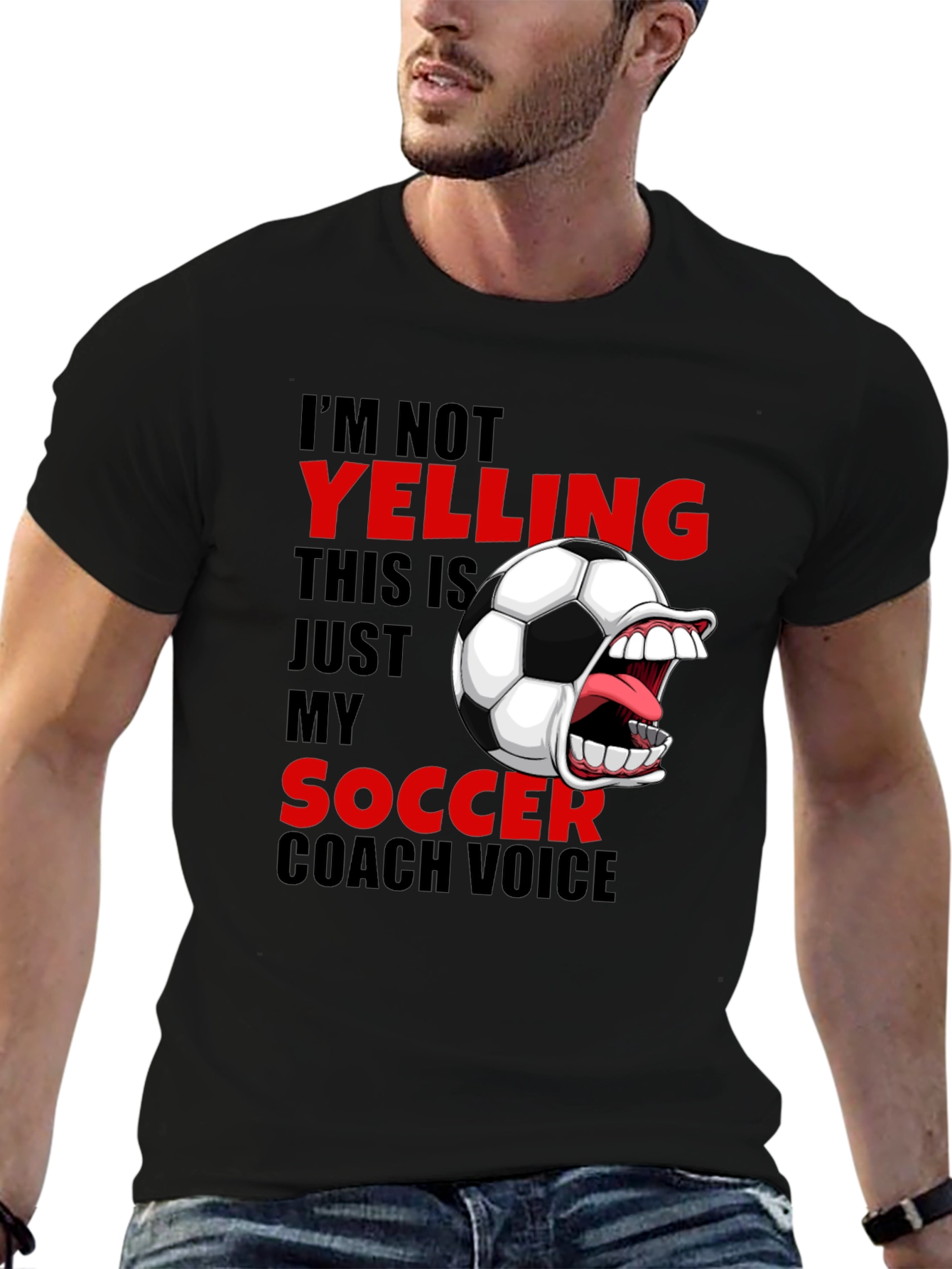 Funny Soccer Coach T-Shirt - Im Not Yelling