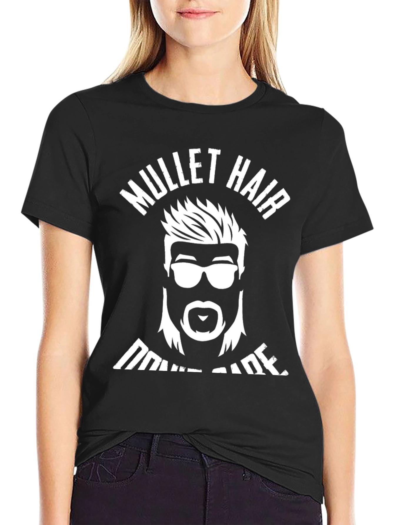 Mullet Hair Dont Care T-Shirt Graphic Tee