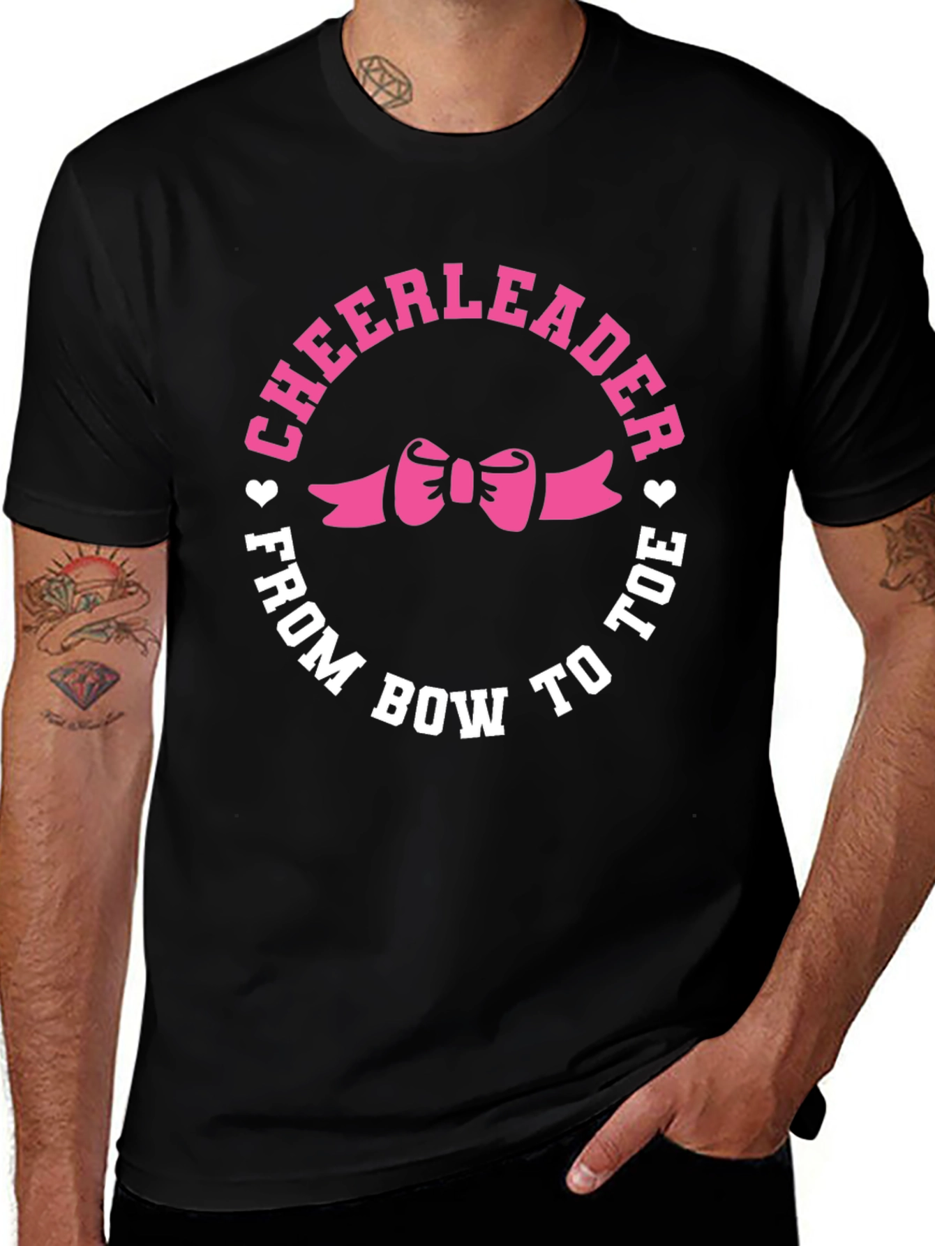 Cheerleader Bow to Toe Black T-Shirt