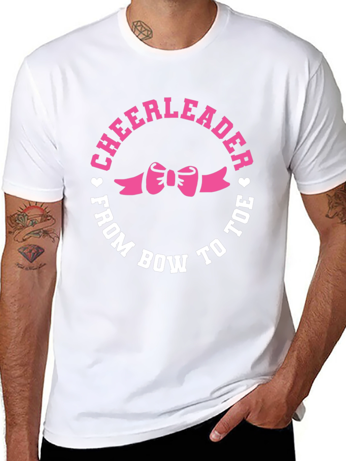 Cheerleader Bow to Toe Black T-Shirt