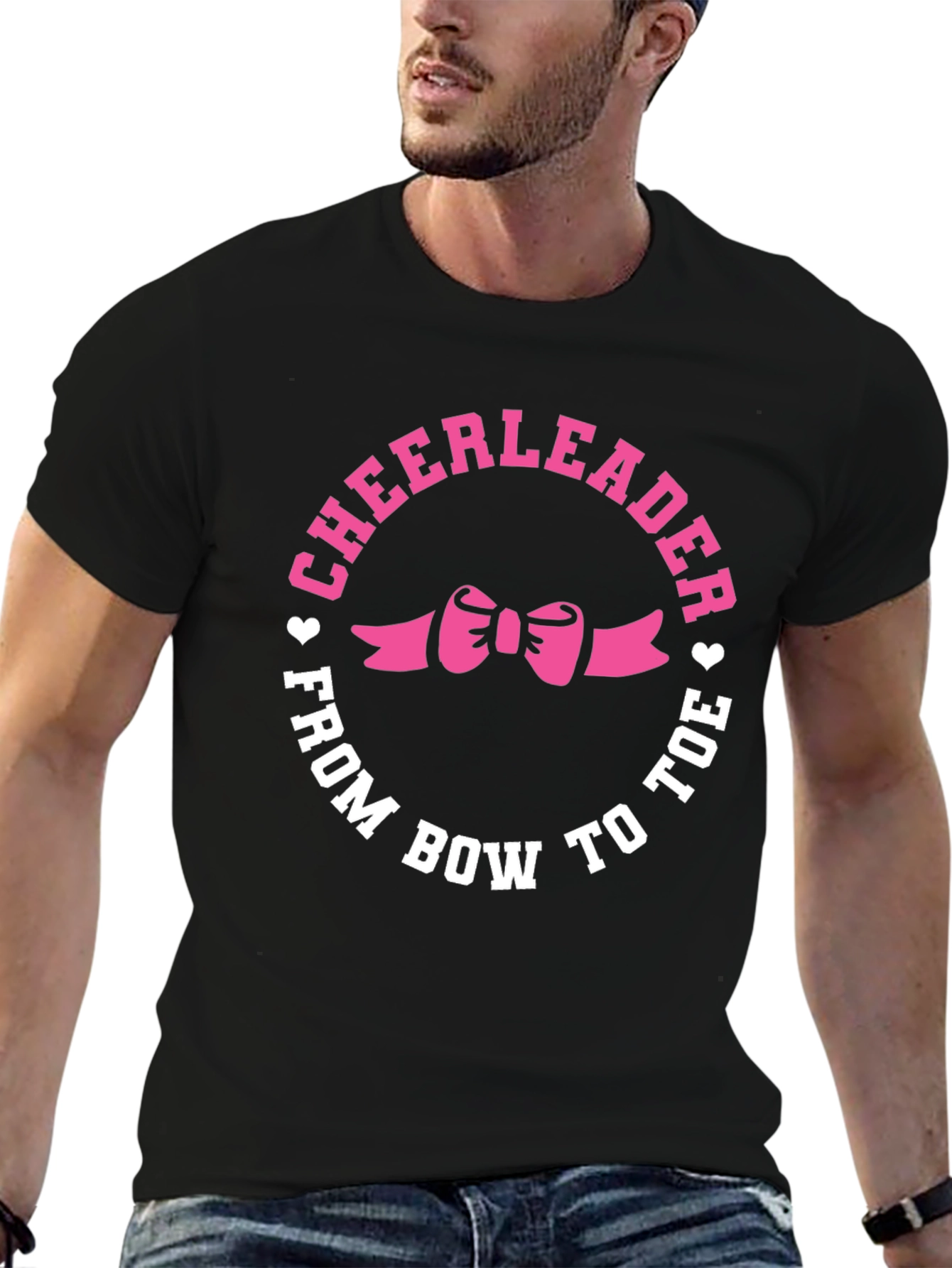 Cheerleader Bow to Toe Black T-Shirt