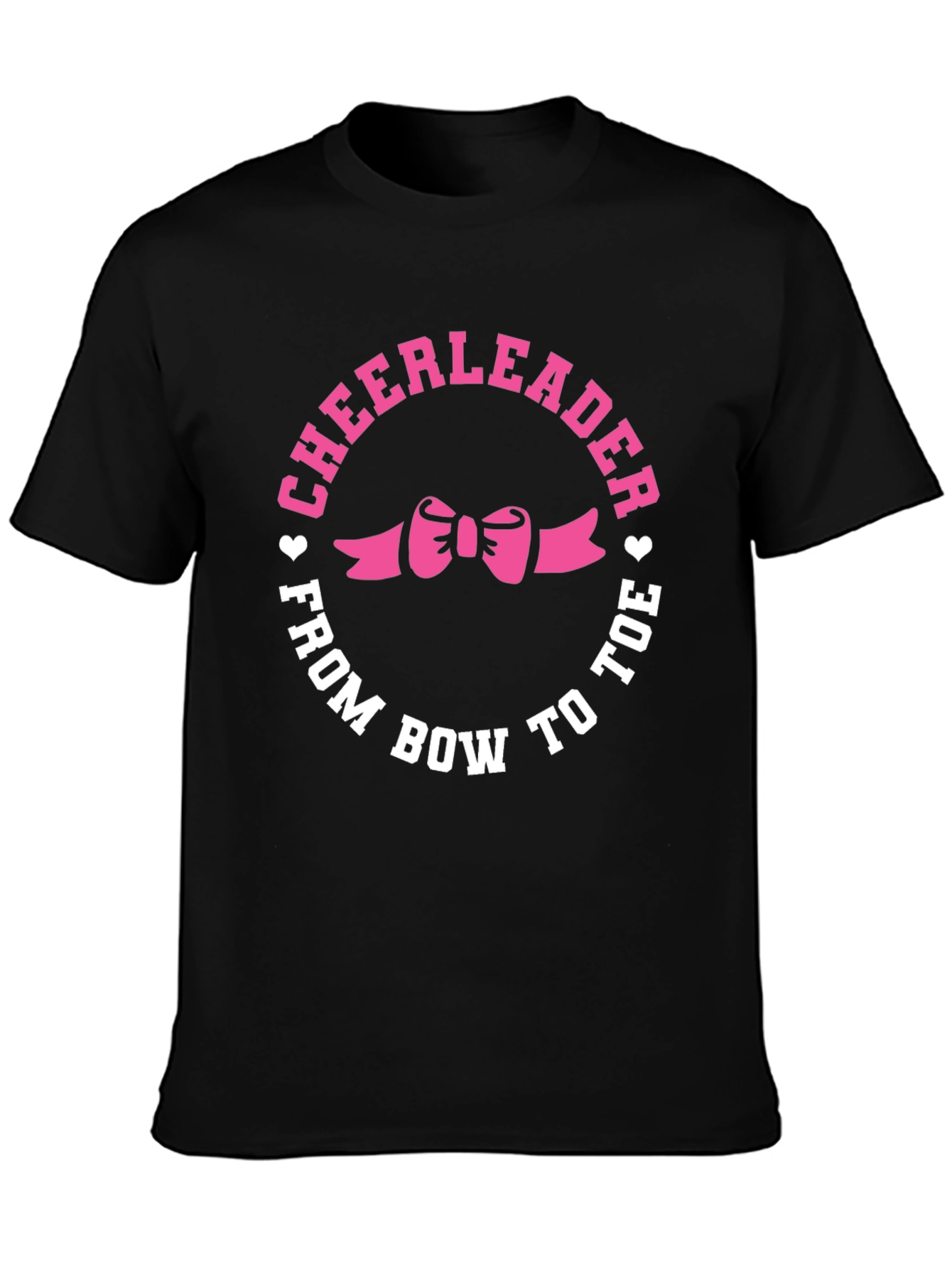 Cheerleader Bow to Toe Black T-Shirt