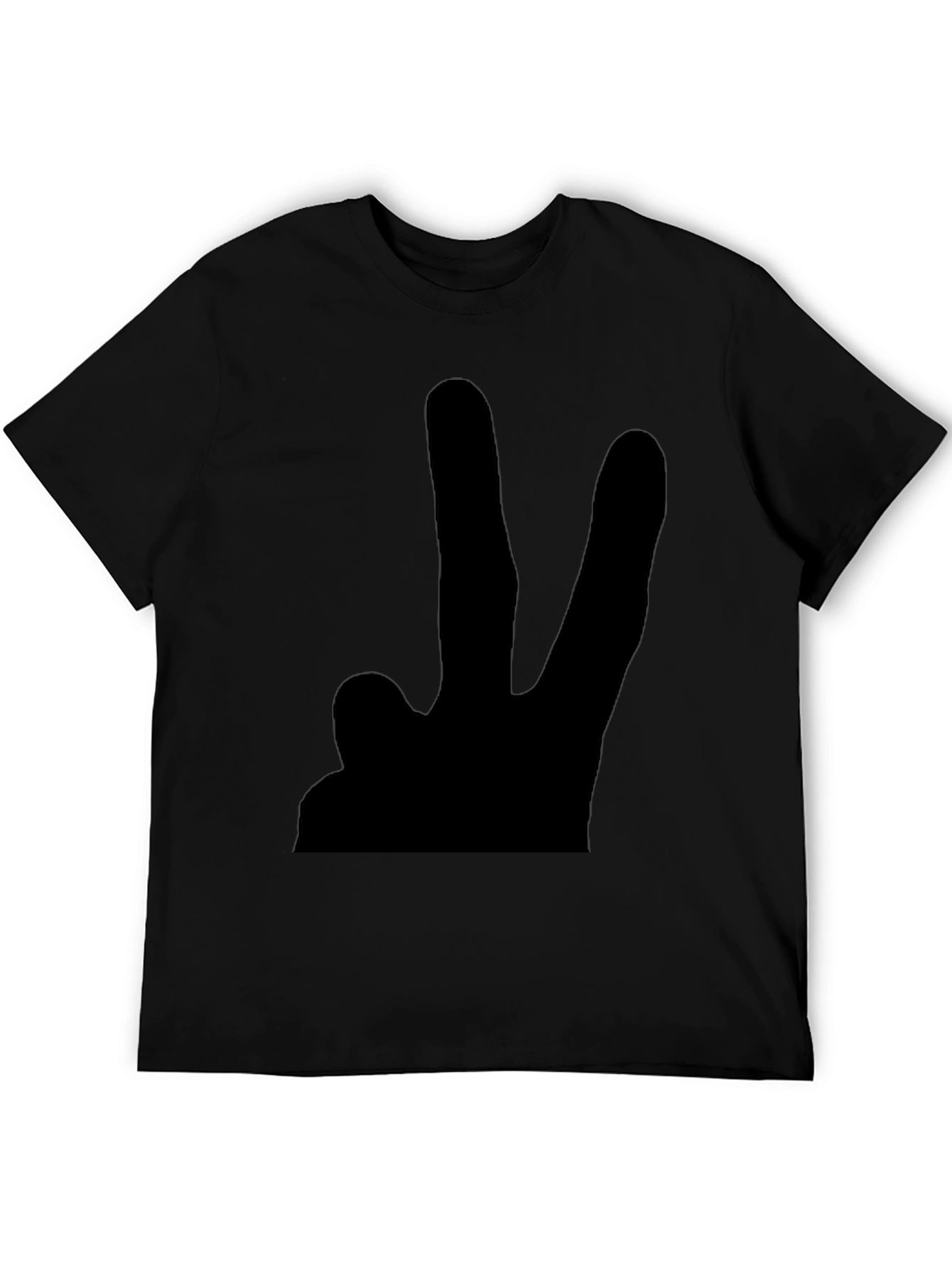 Peace Sign T-Shirt - Black Casual Tee