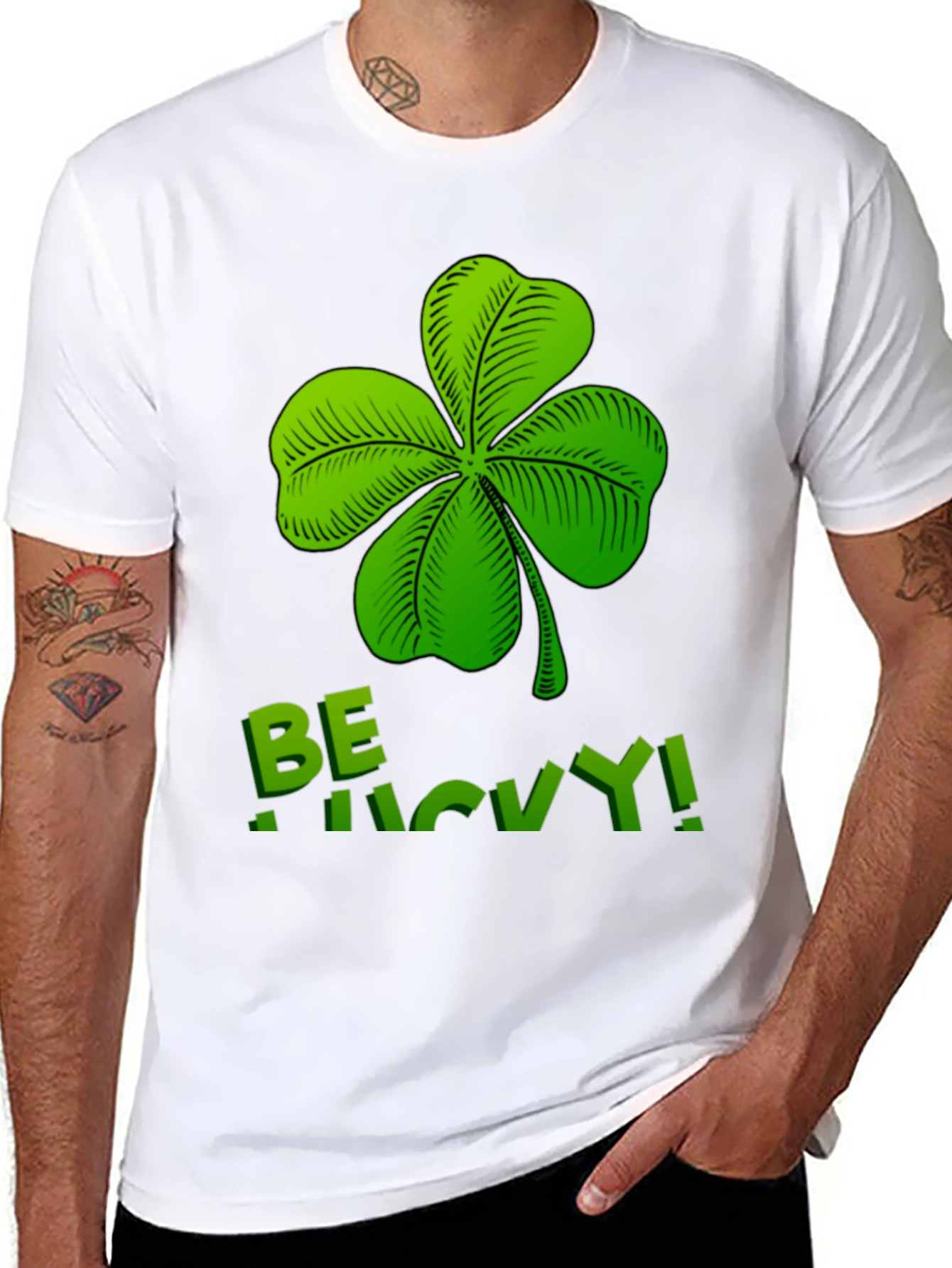 Be Lucky Shamrock Graphic T-Shirt