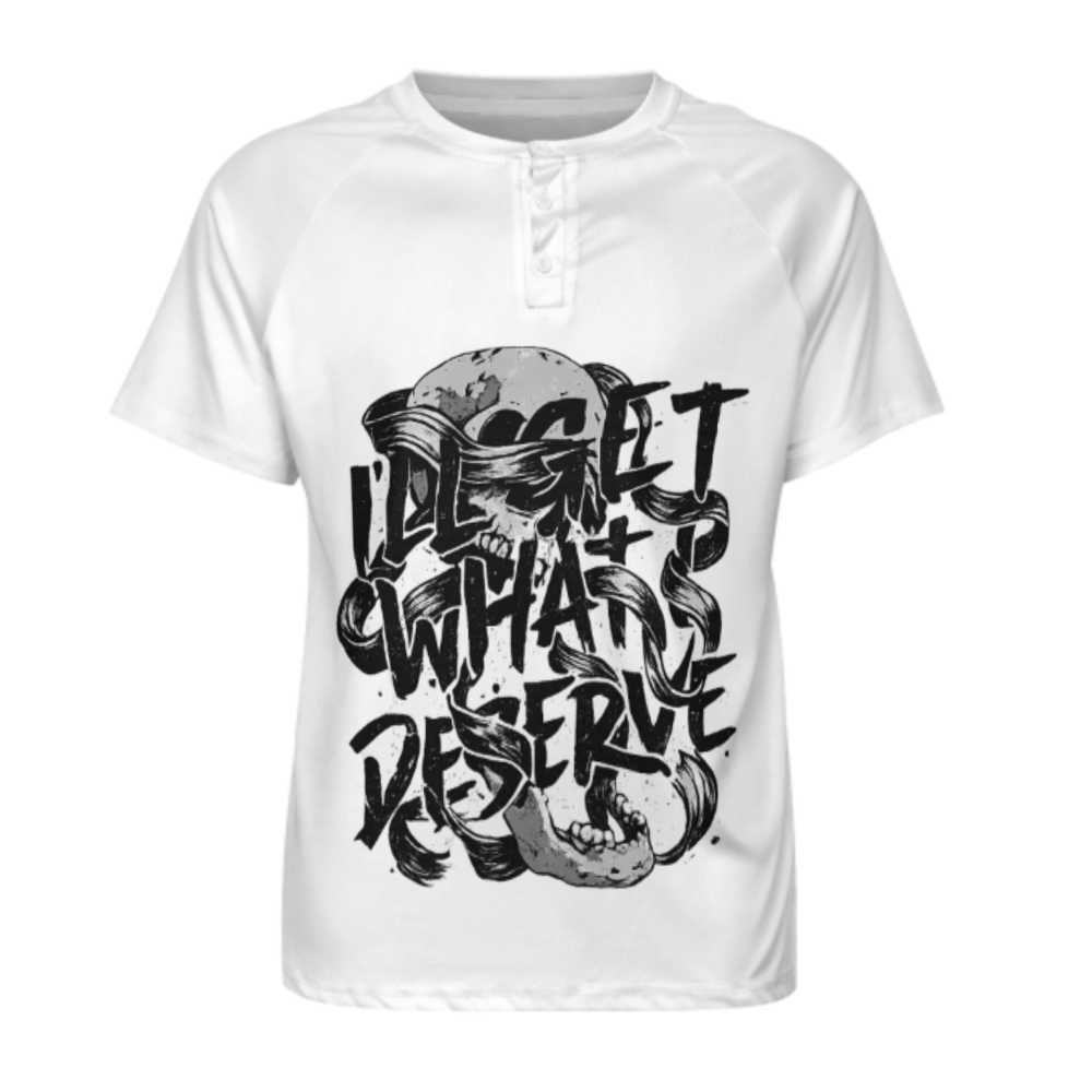 “I’ll Get What I Deserve” Skull Graphic T-Shirt – Dark Grunge Streetwear Goth Punk Tee(z364)