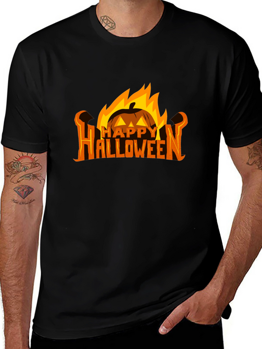 Halloween Pumpkin Fire Graphic Tee