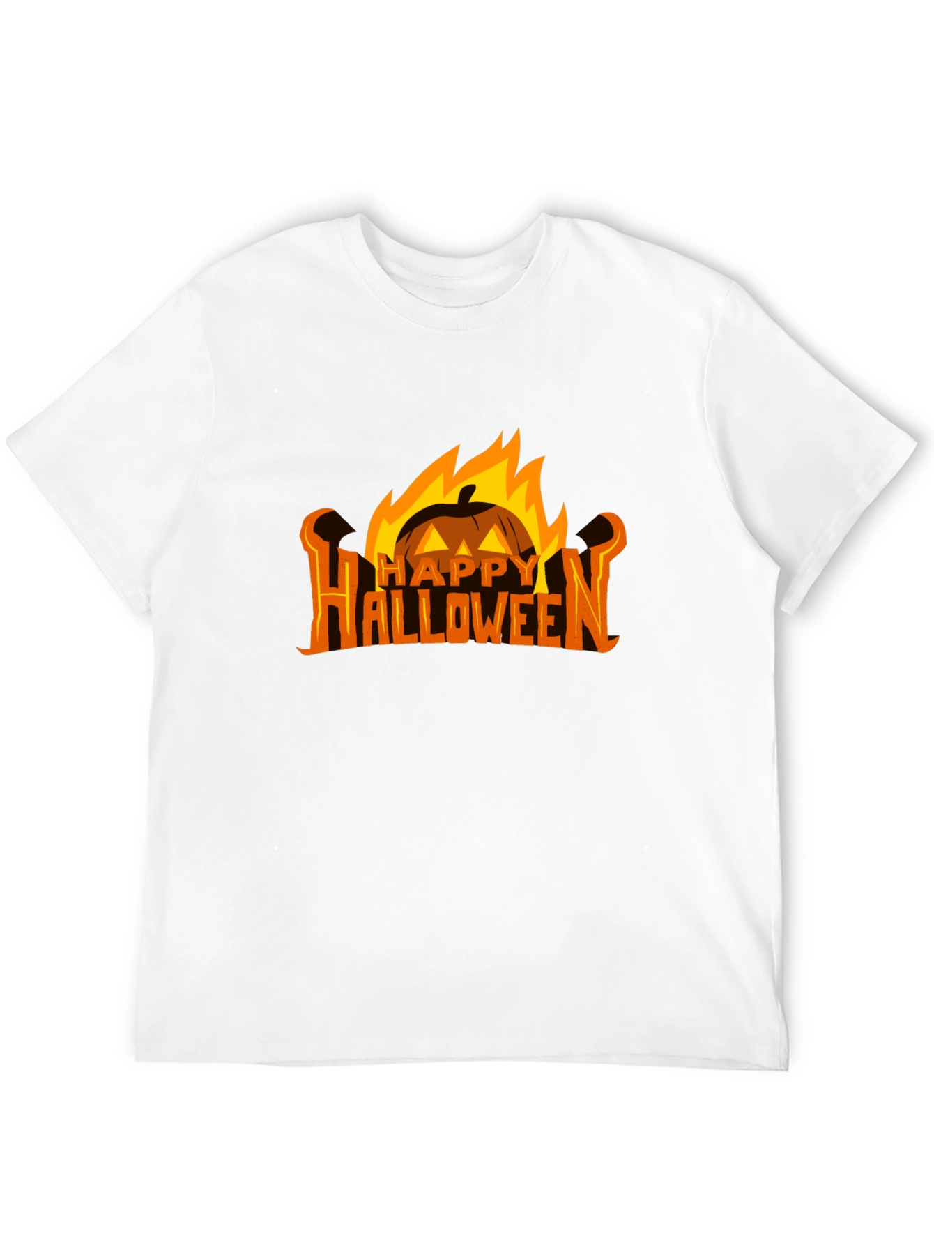 Halloween Pumpkin Fire Graphic Tee