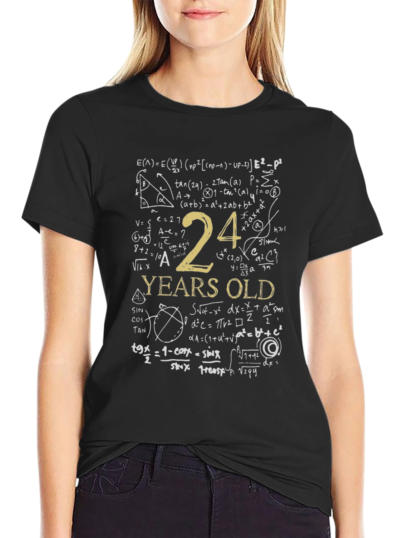 24 Years Old Math Equations T-Shirt Funny Birthday Tee