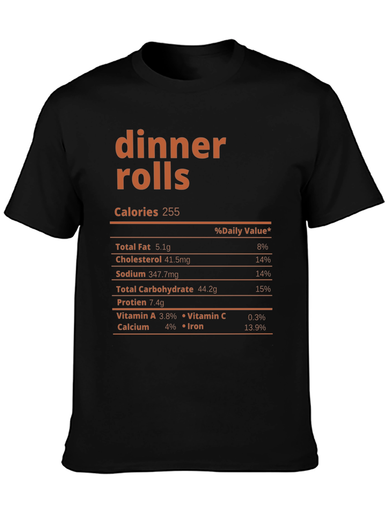Dinner Rolls Nutrition Facts T-Shirt