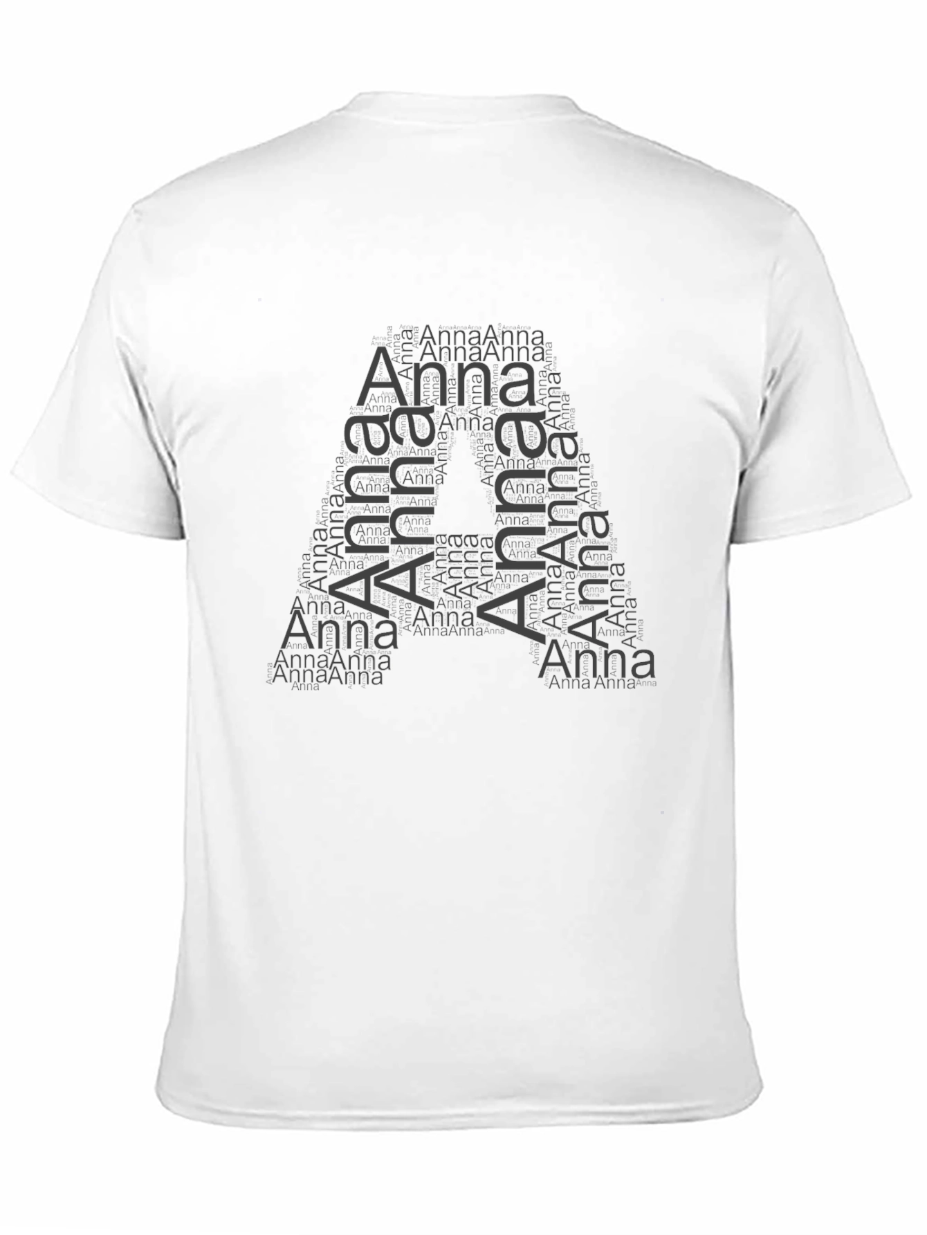 Anna Word Art Initial A Black T-Shirt