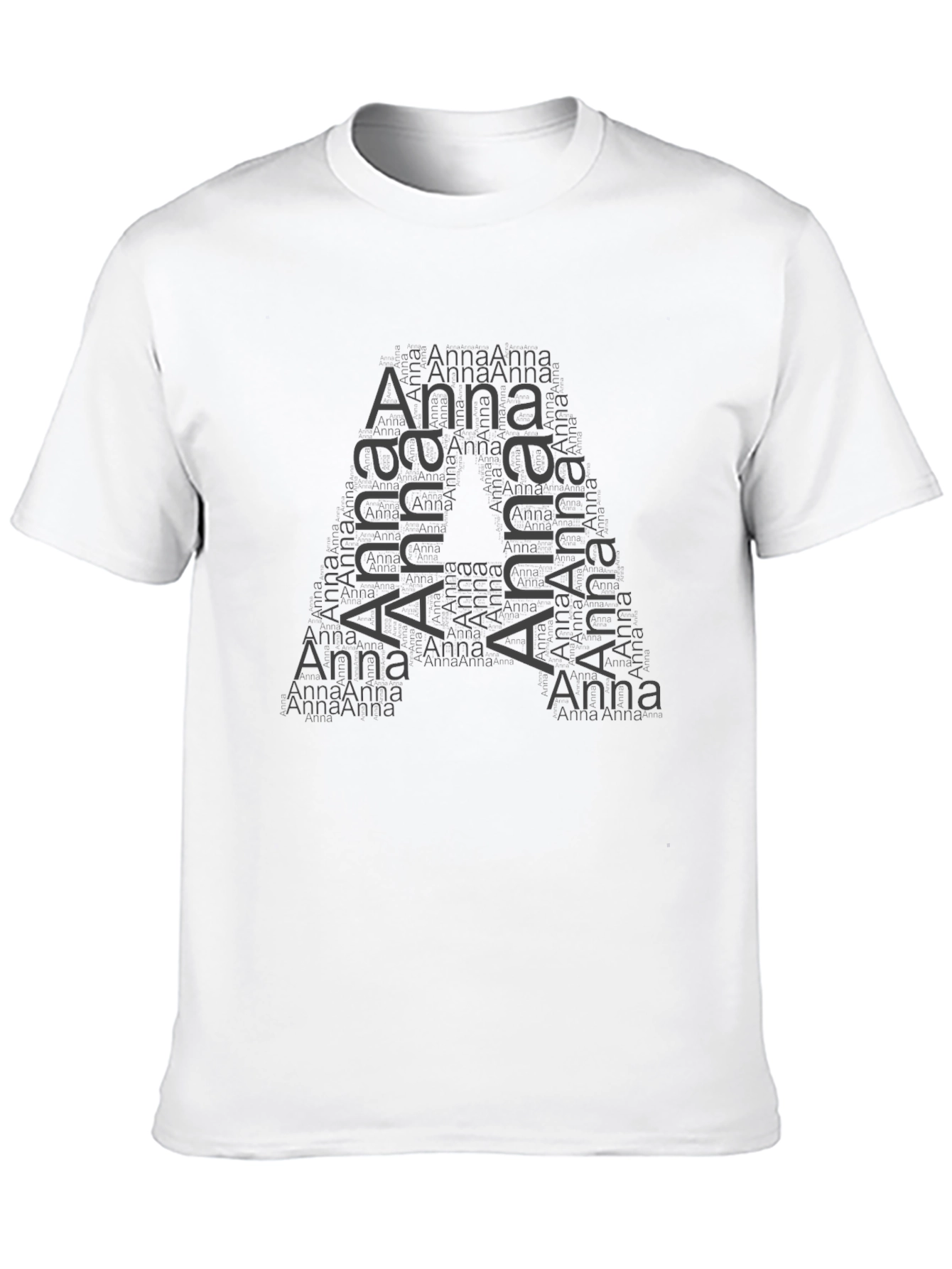 Anna Word Art Initial A Black T-Shirt