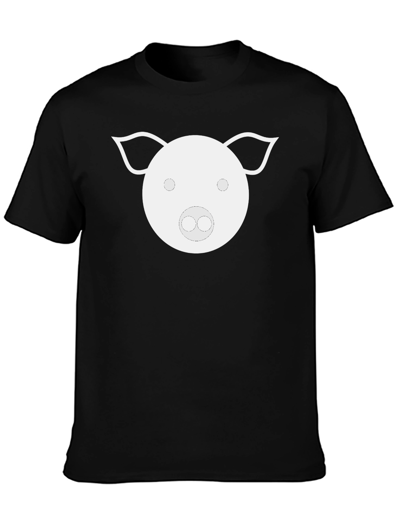 Pig Face Graphic Tee - Black Cotton T-Shirt