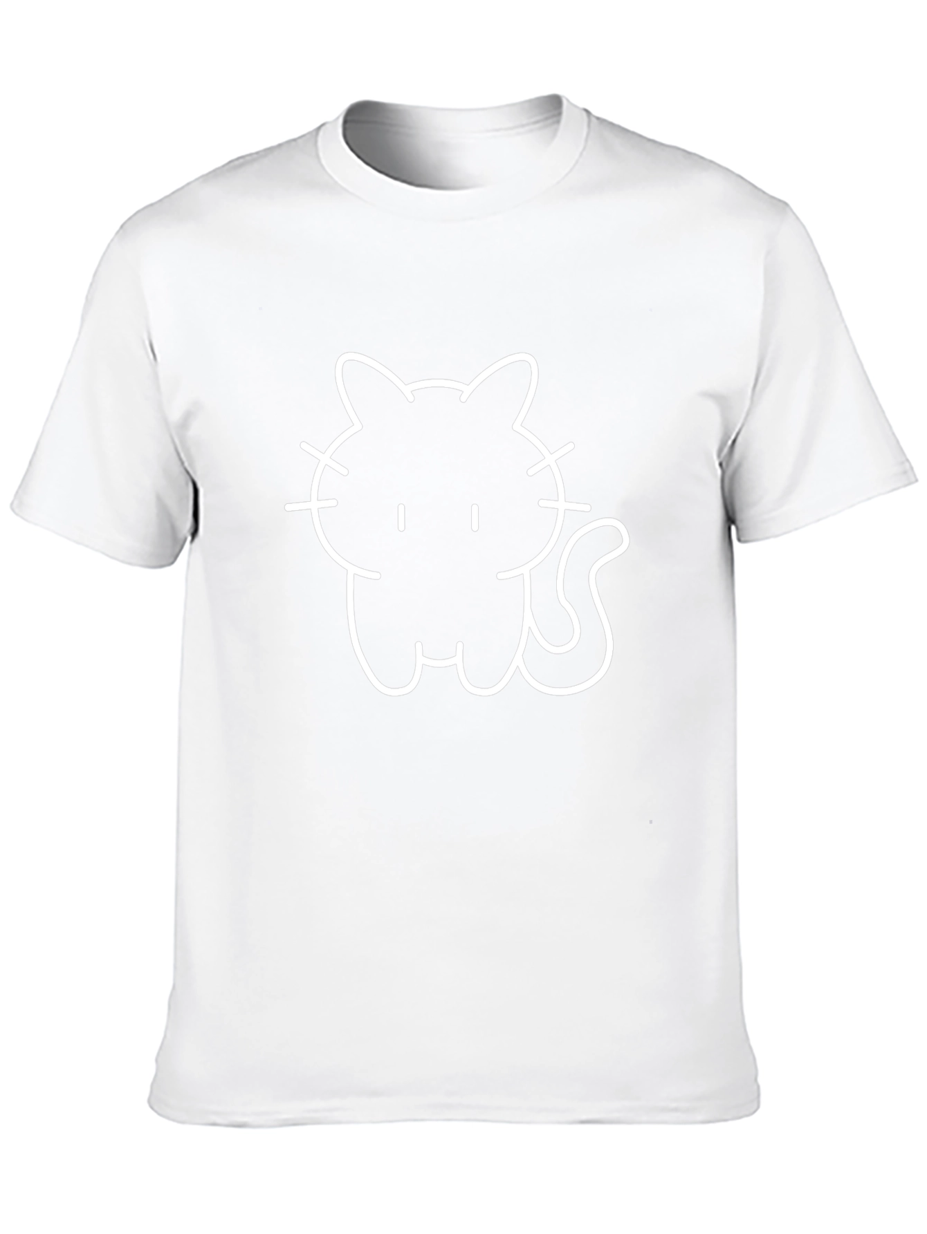 Black T-Shirt with Cute Cat Graphic