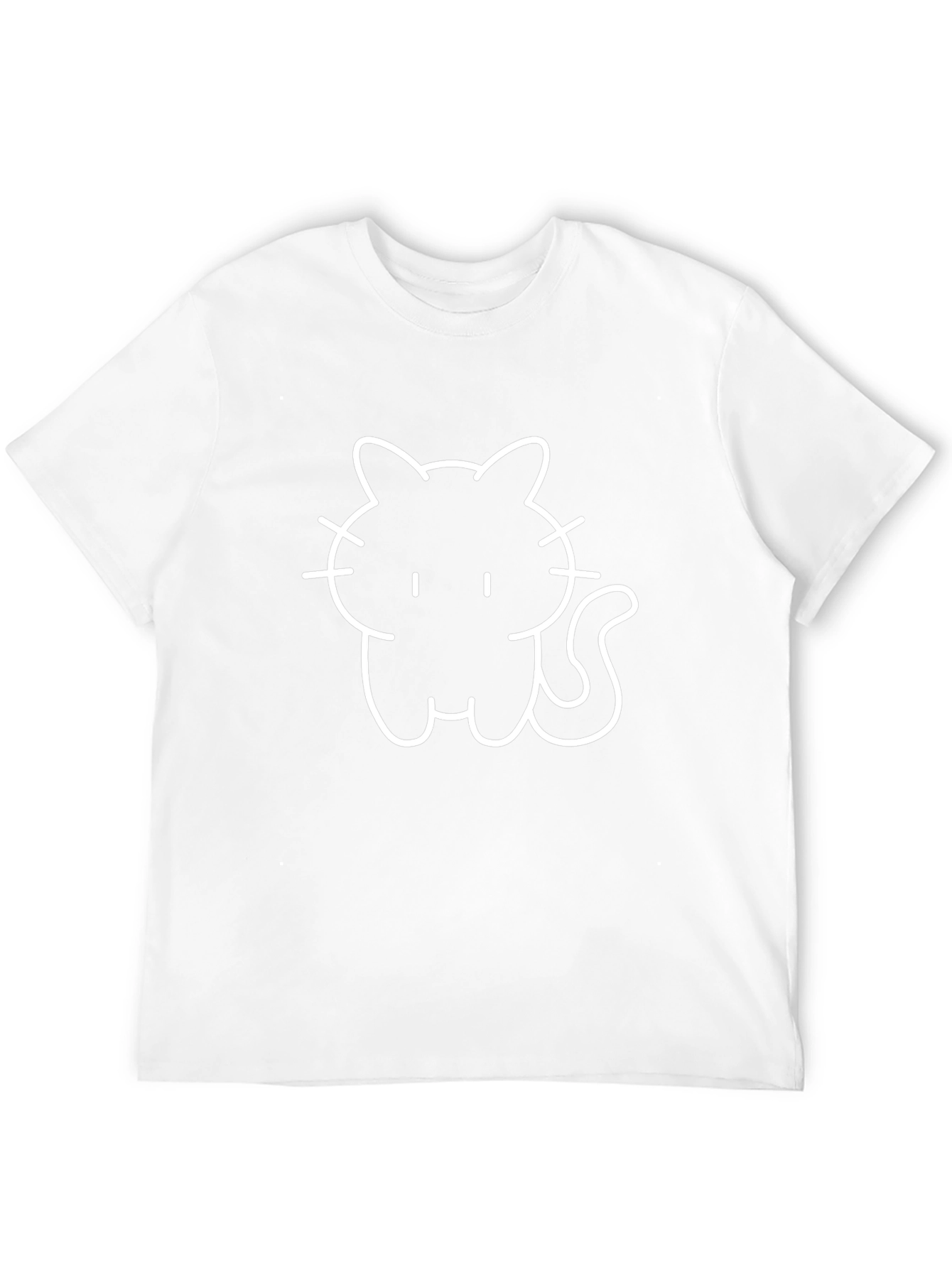 Black T-Shirt with Cute Cat Graphic