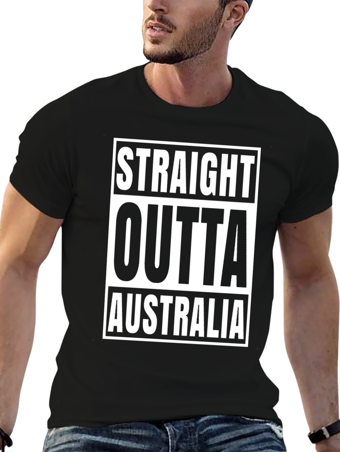 Straight Outta Australia Black T-Shirt