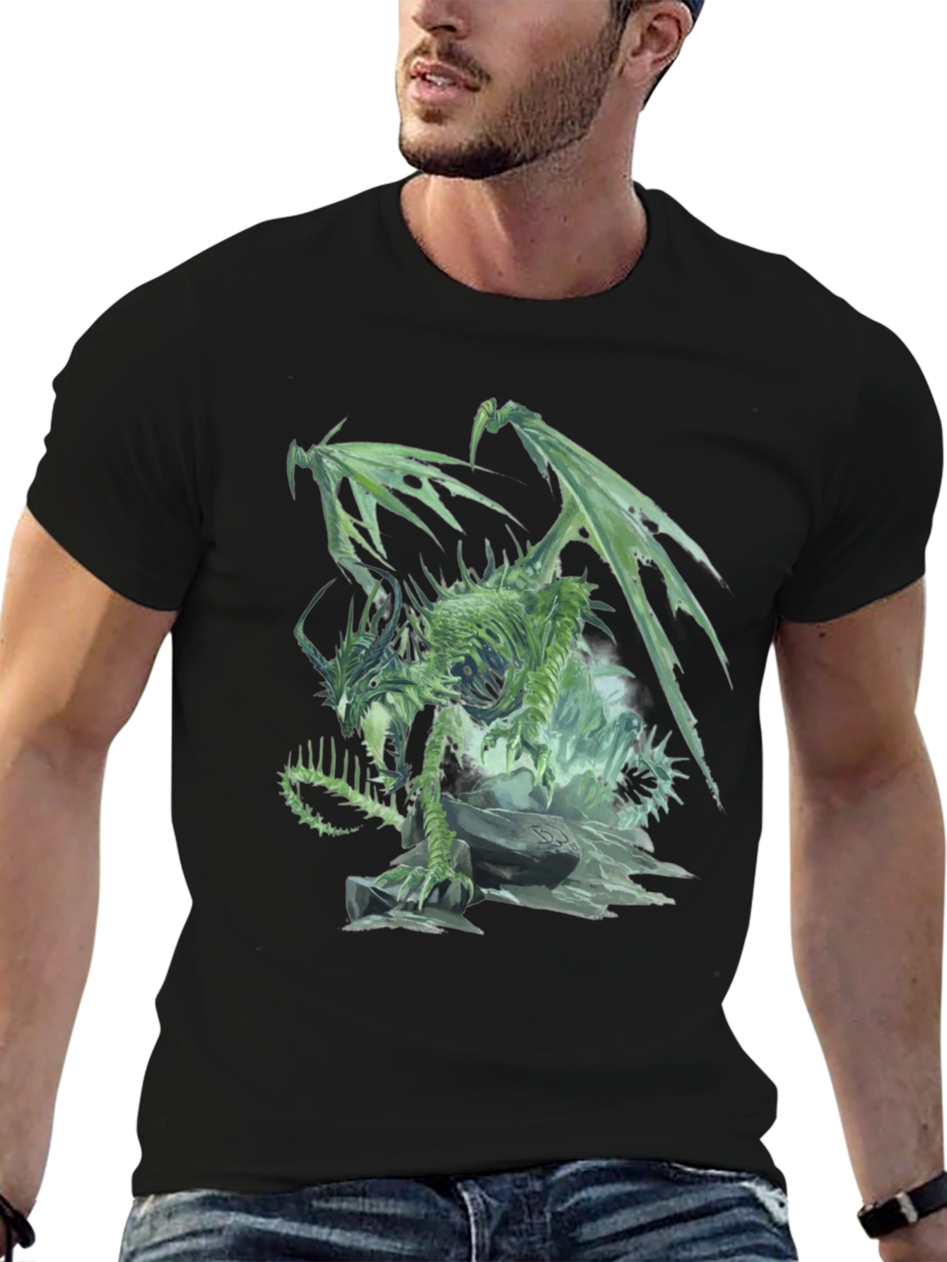 Undead Dragon Graphic Black T-Shirt