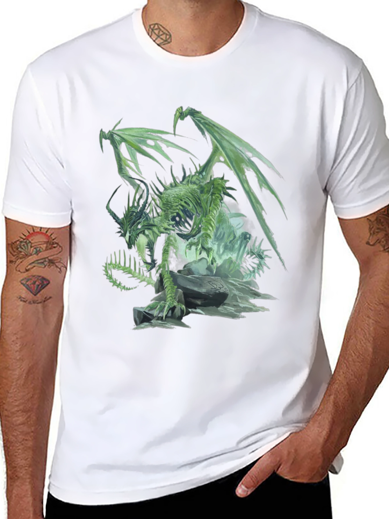 Undead Dragon Graphic Black T-Shirt
