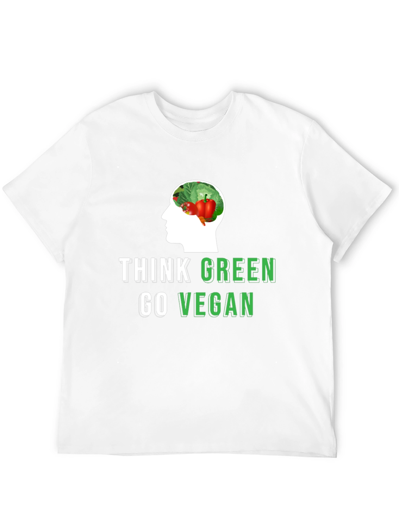 Think Green Go Vegan T-Shirt - Eco-Friendly Design