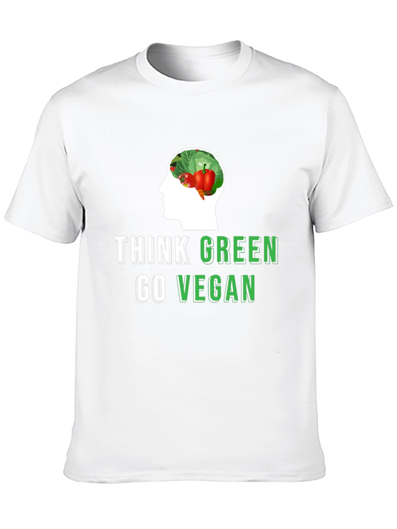 Think Green Go Vegan T-Shirt - Eco-Friendly Design