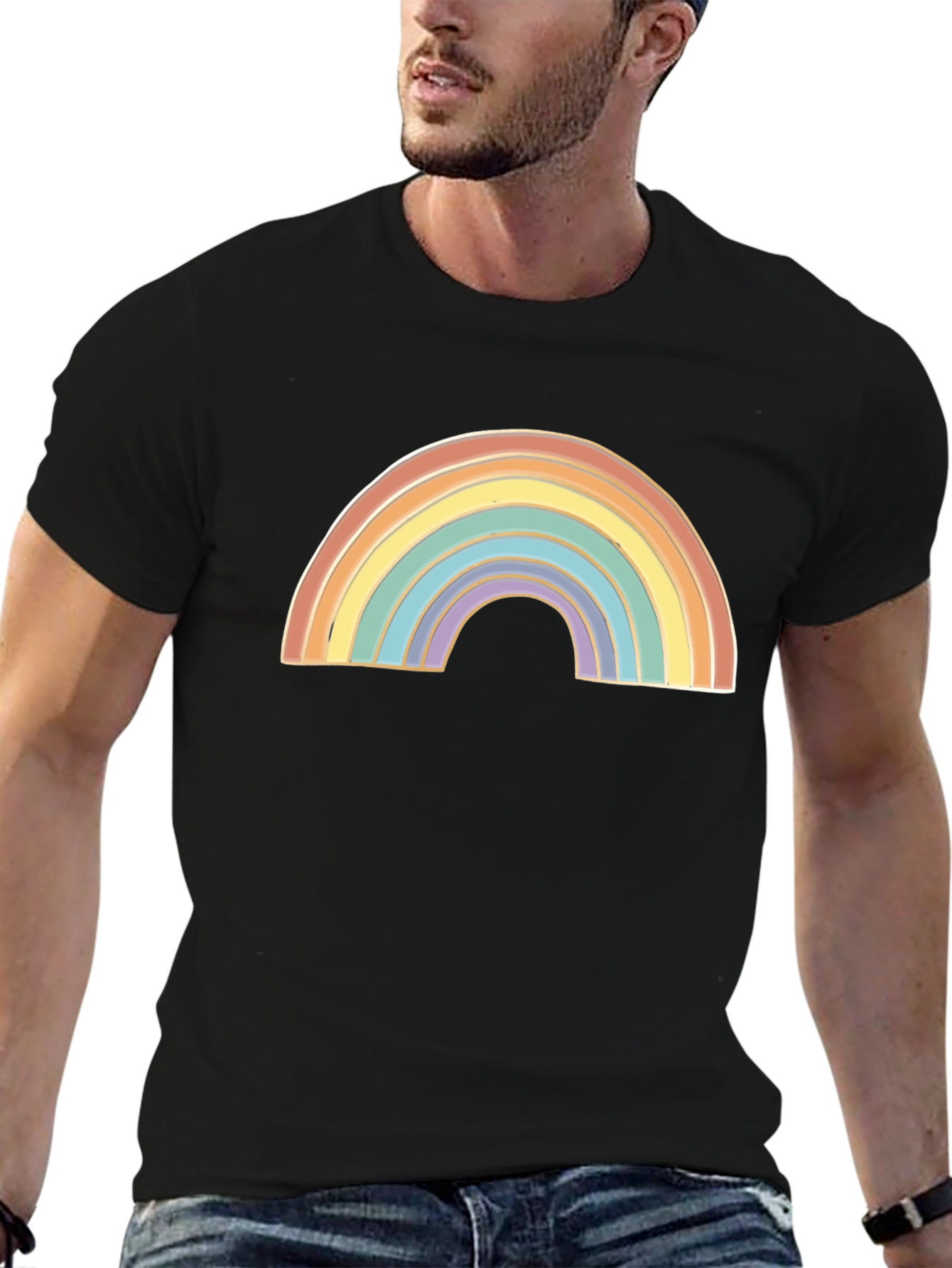 Rainbow Graphic Black T-Shirt