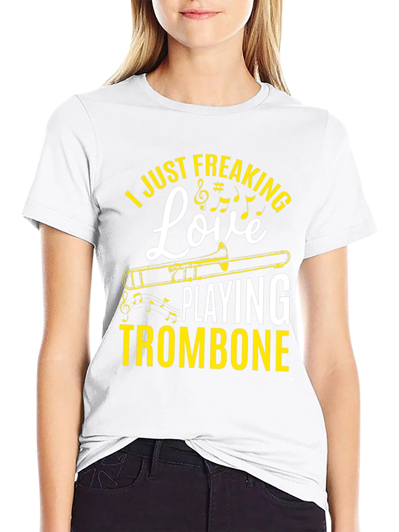 I Love Playing Trombone Graphic Tee - Musician Shirt