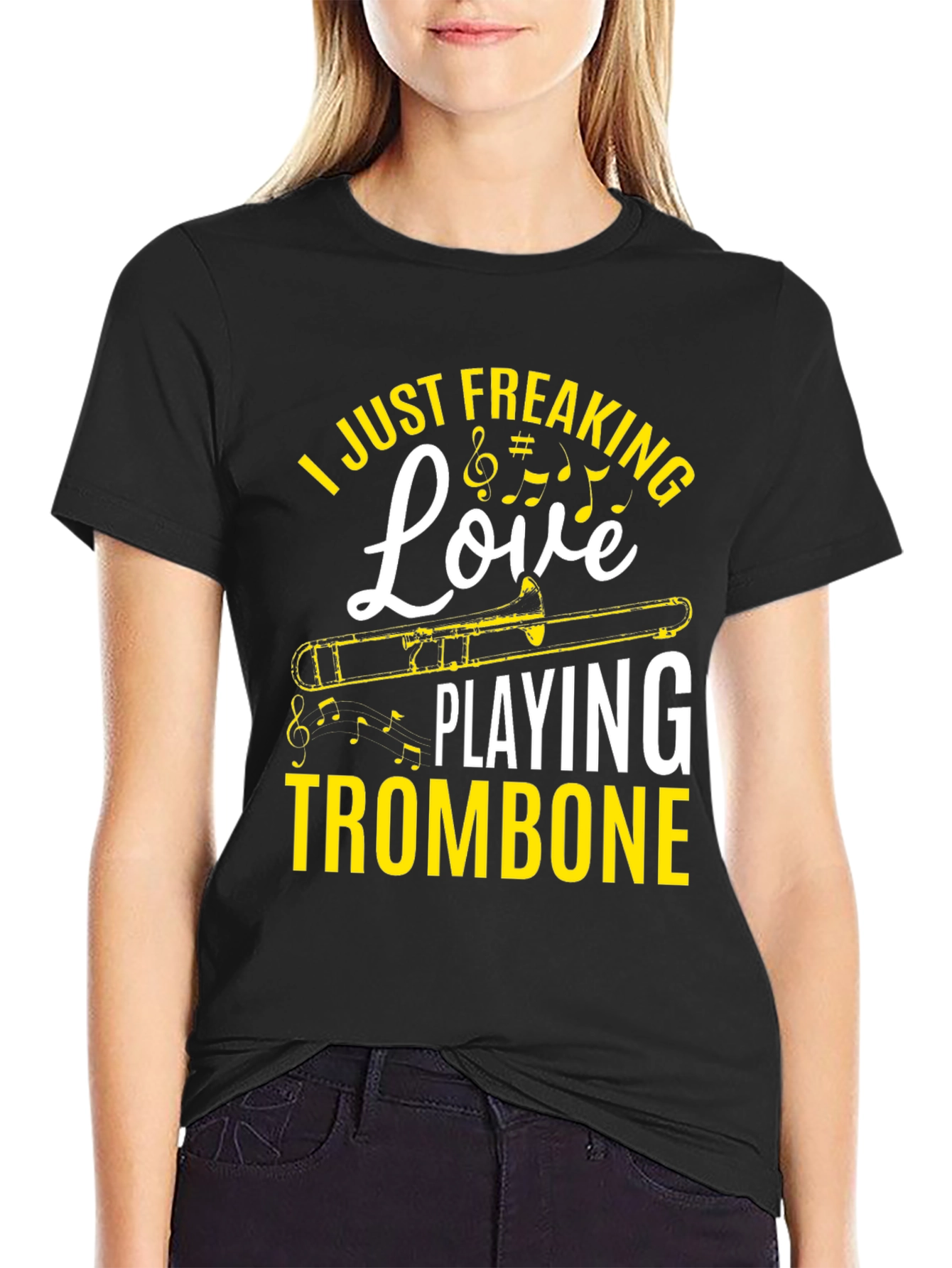I Love Playing Trombone Graphic Tee - Musician Shirt