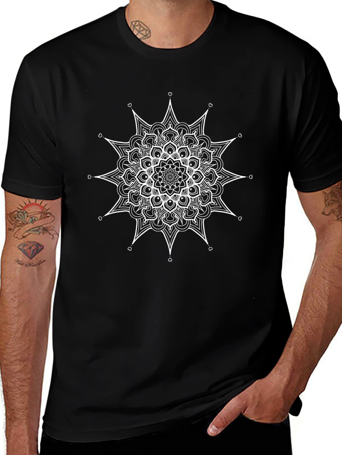Mandala Graphic Tee - Mens Black T-Shirt