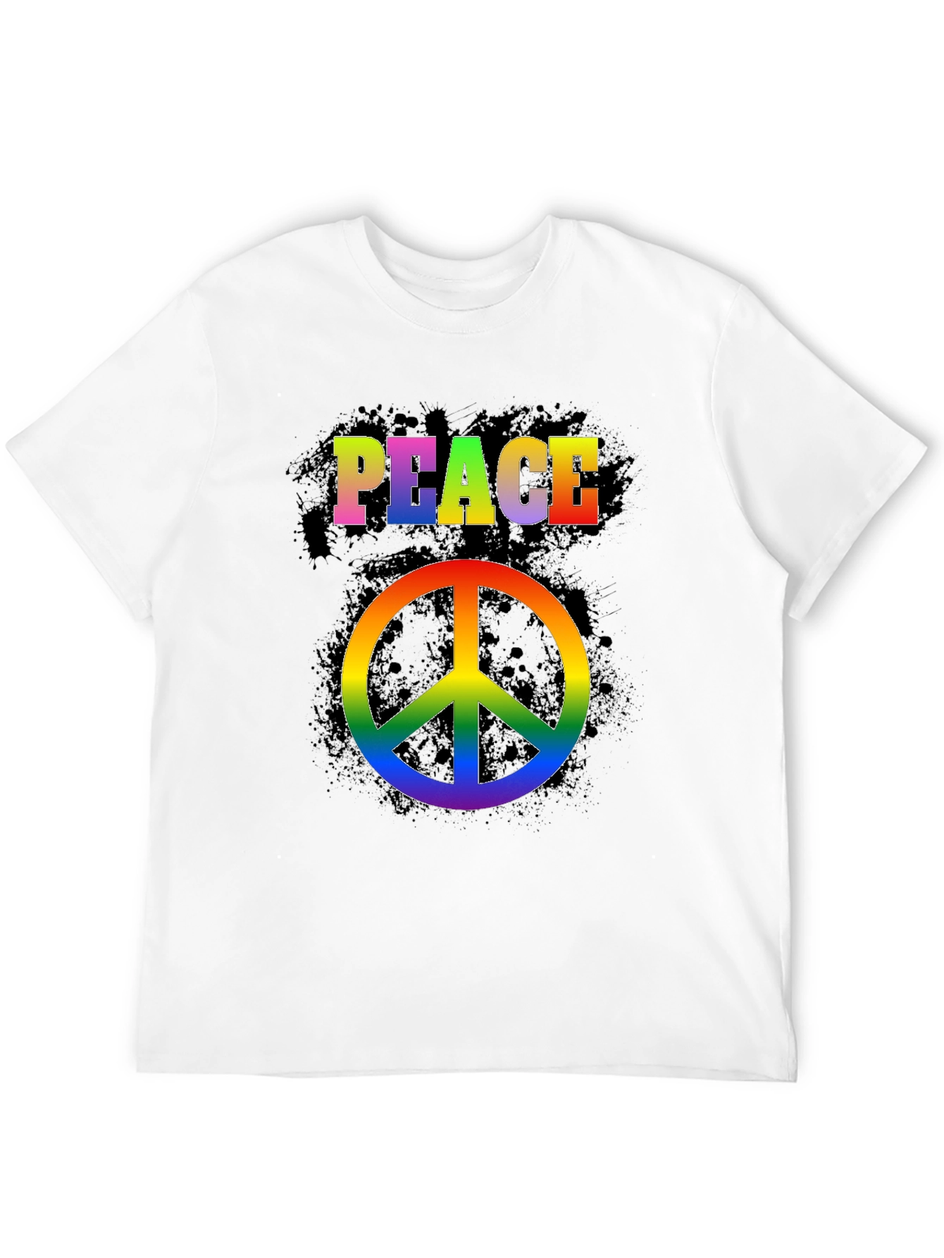 Rainbow Peace Sign T-Shirt - Retro Style