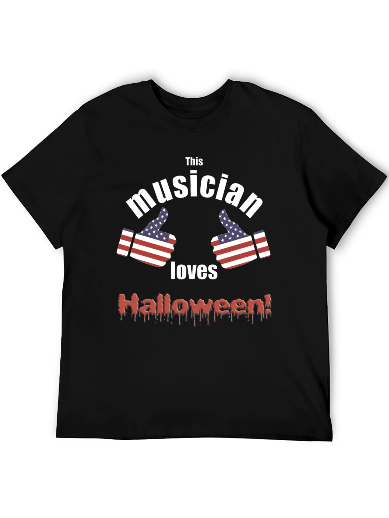 Musician Loves Halloween T-Shirt - Patriotic & Spooky