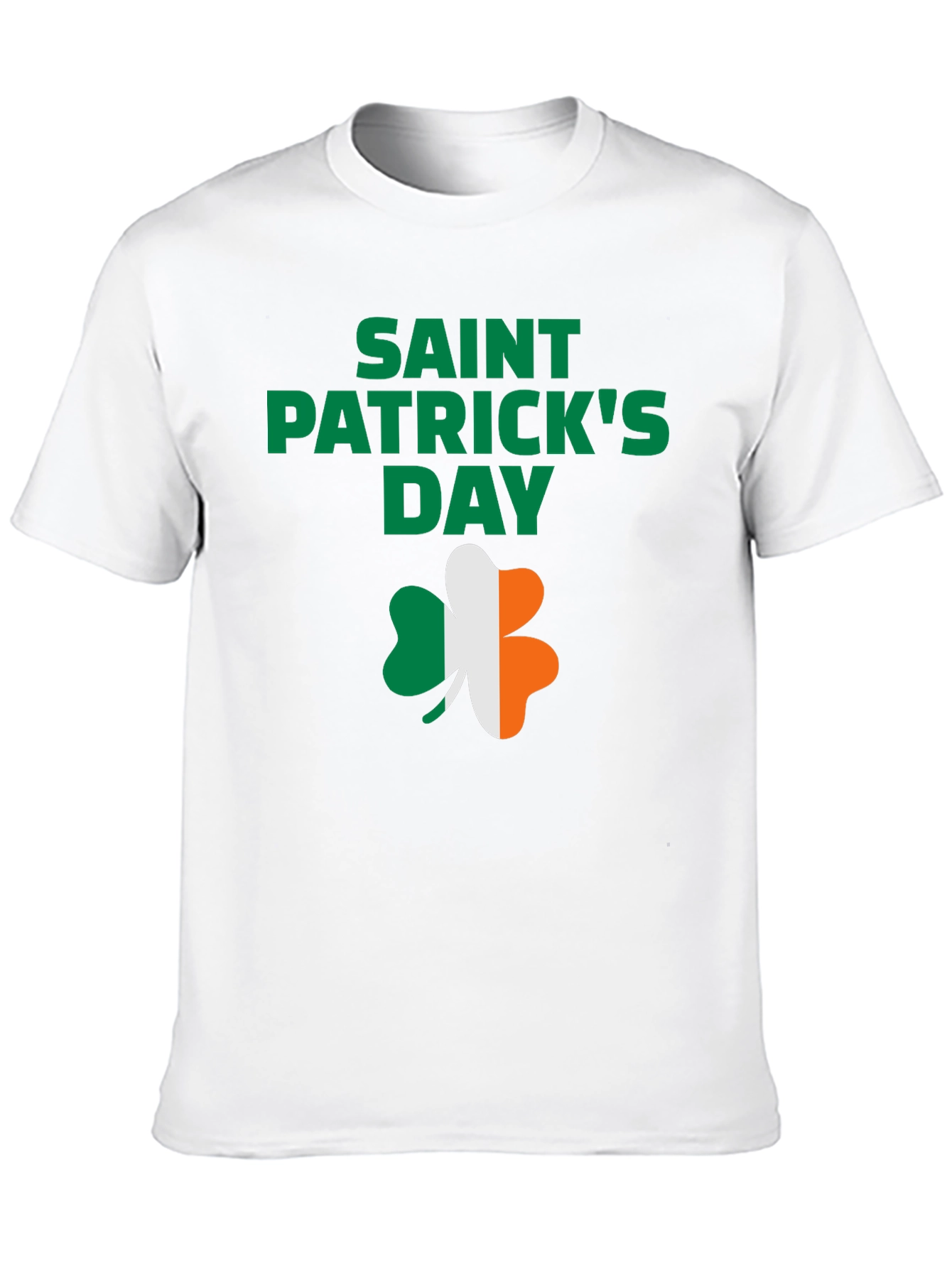 St. Patricks Day Black T-Shirt with Shamrock Design