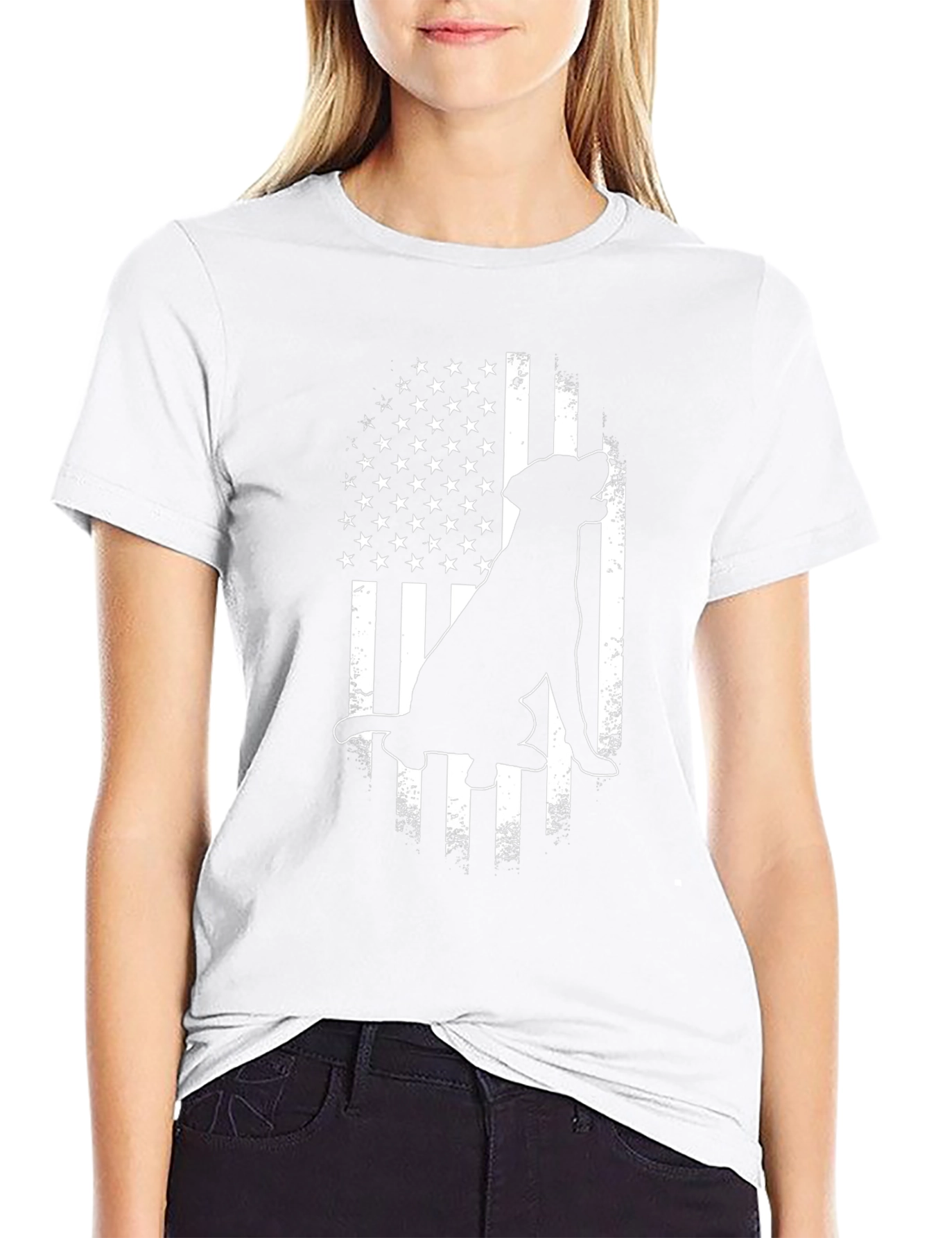 Dog American Flag Graphic Tee