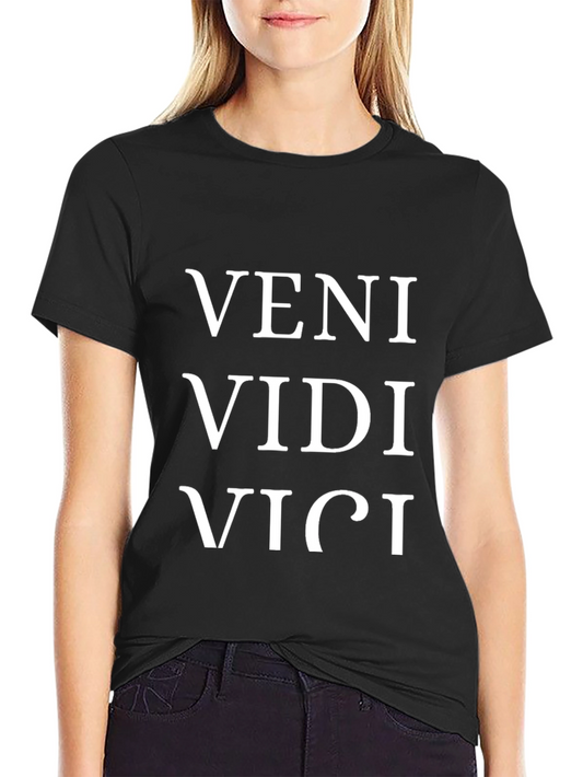 Veni Vidi Vici T-Shirt - Black Cotton Blend