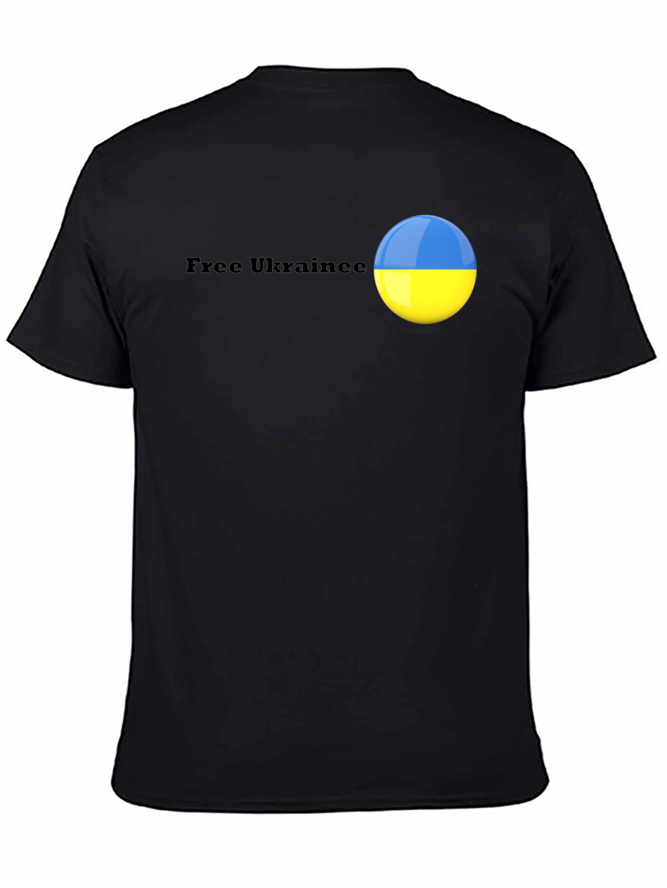 Ukraine Flag Graphic Black T-Shirt