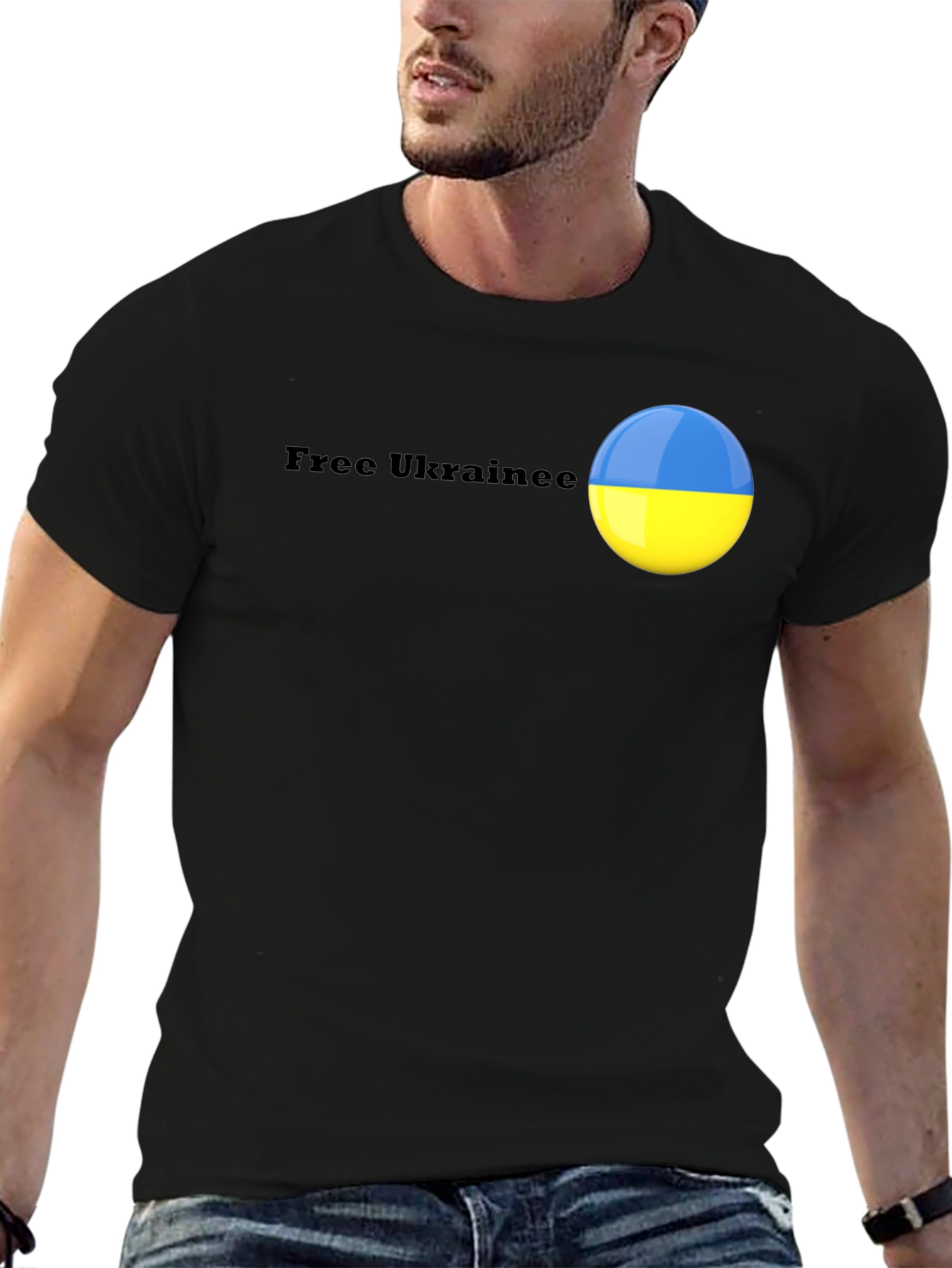Ukraine Flag Graphic Black T-Shirt