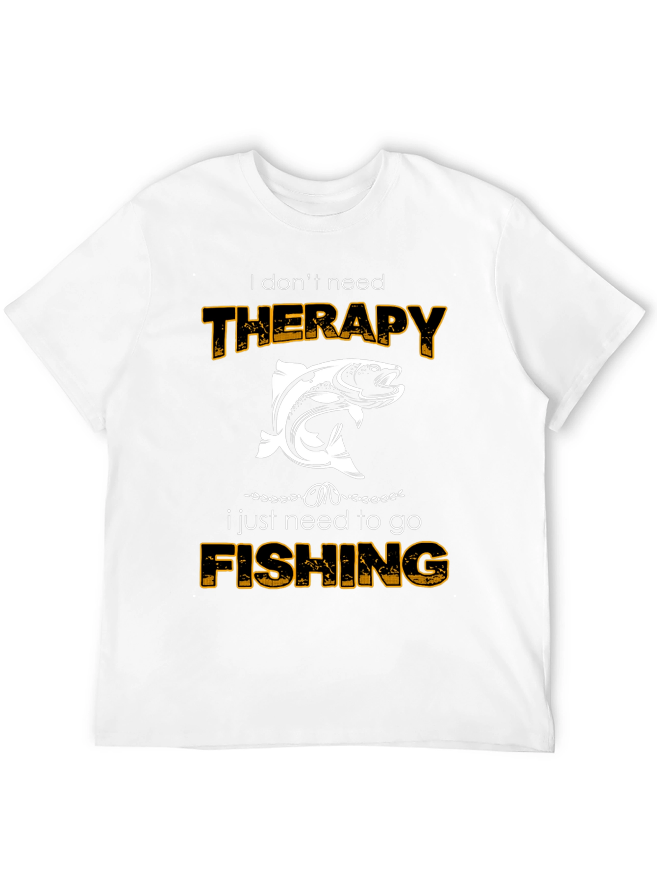 Fishing Therapy Black Cotton Tee