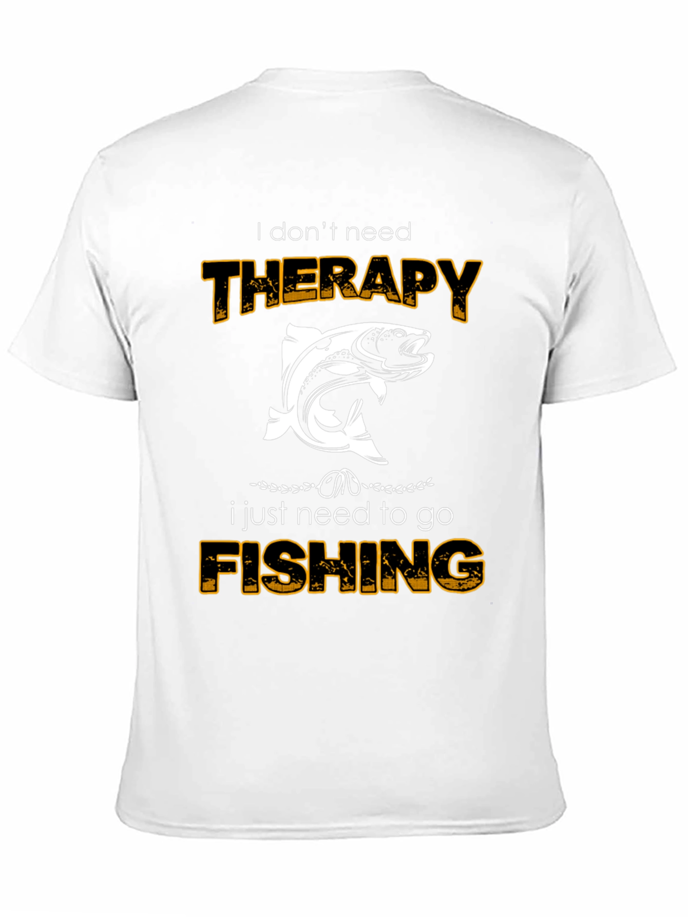 Fishing Therapy Black Cotton Tee