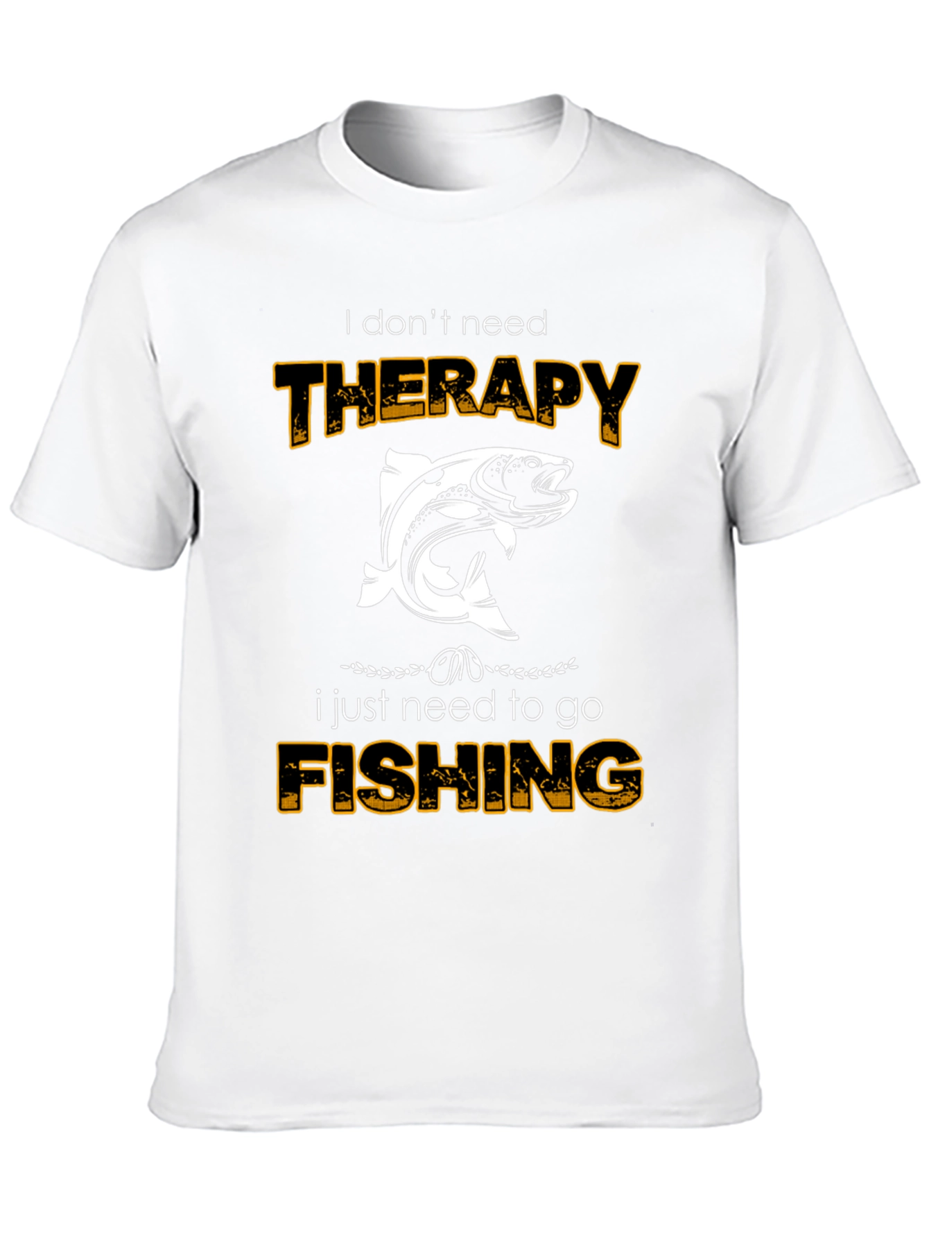 Fishing Therapy Black Cotton Tee