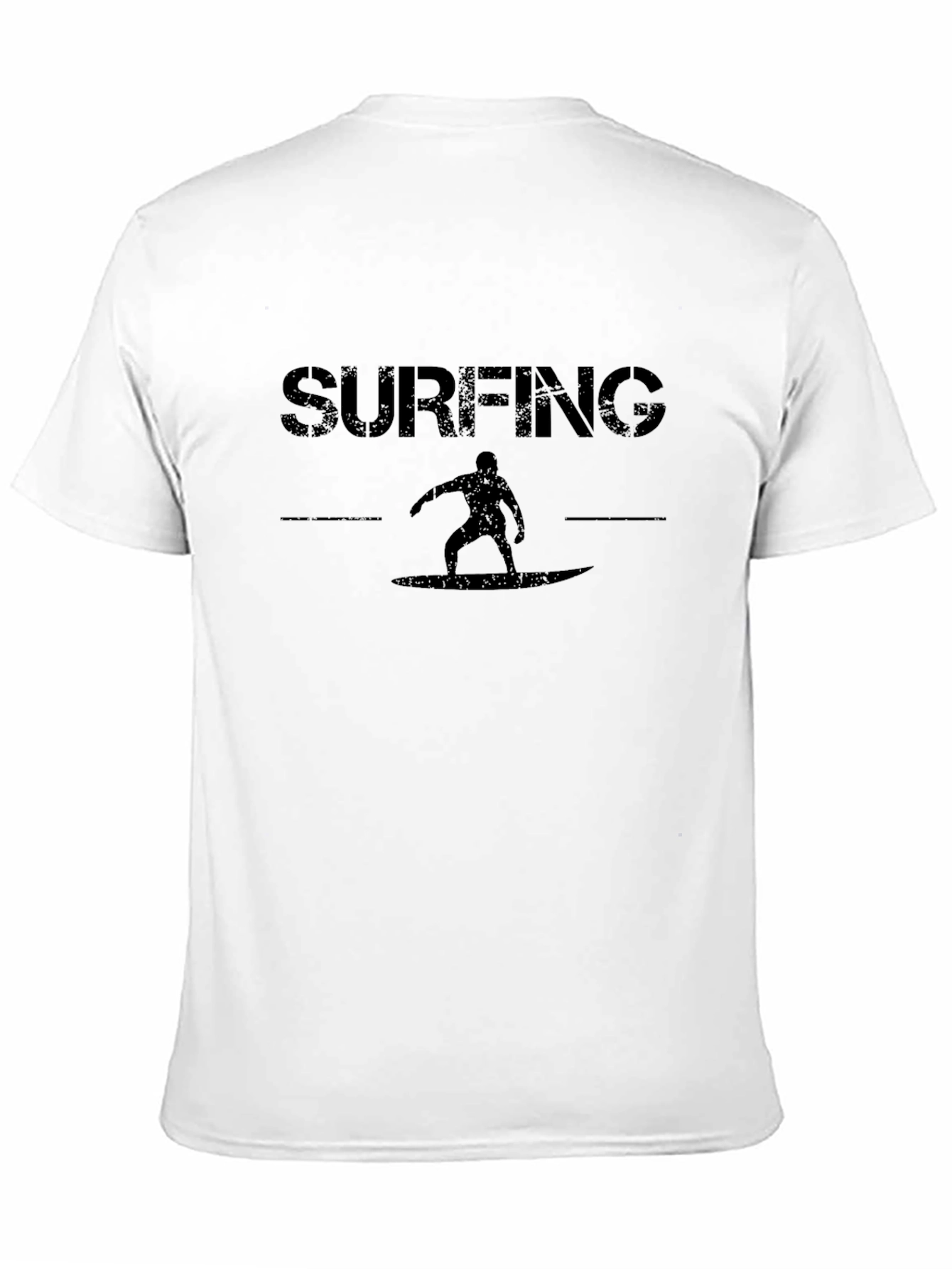 Surfing Silhouette Graphic Tee - Black